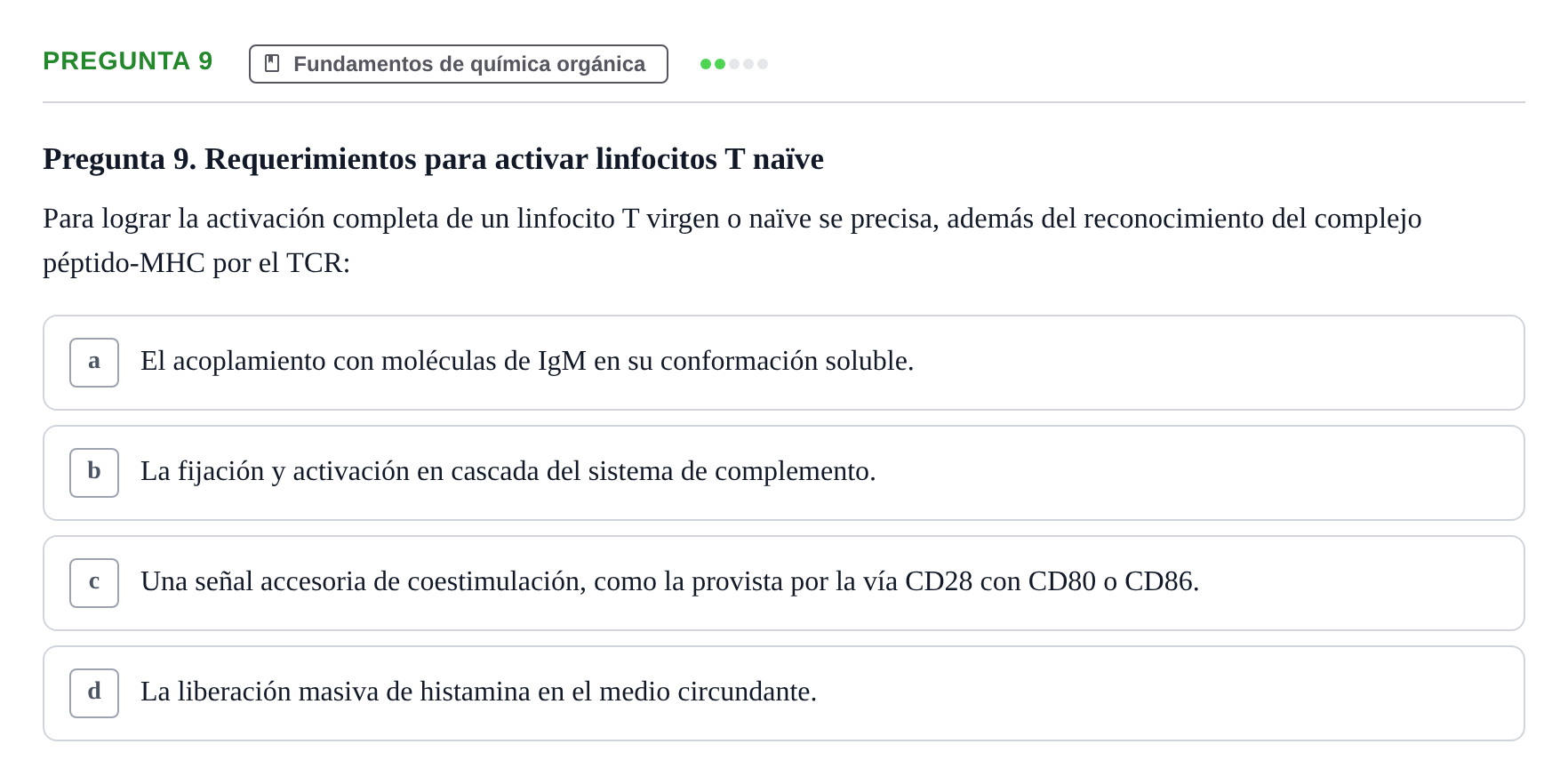 Enunciado: Pregunta 9