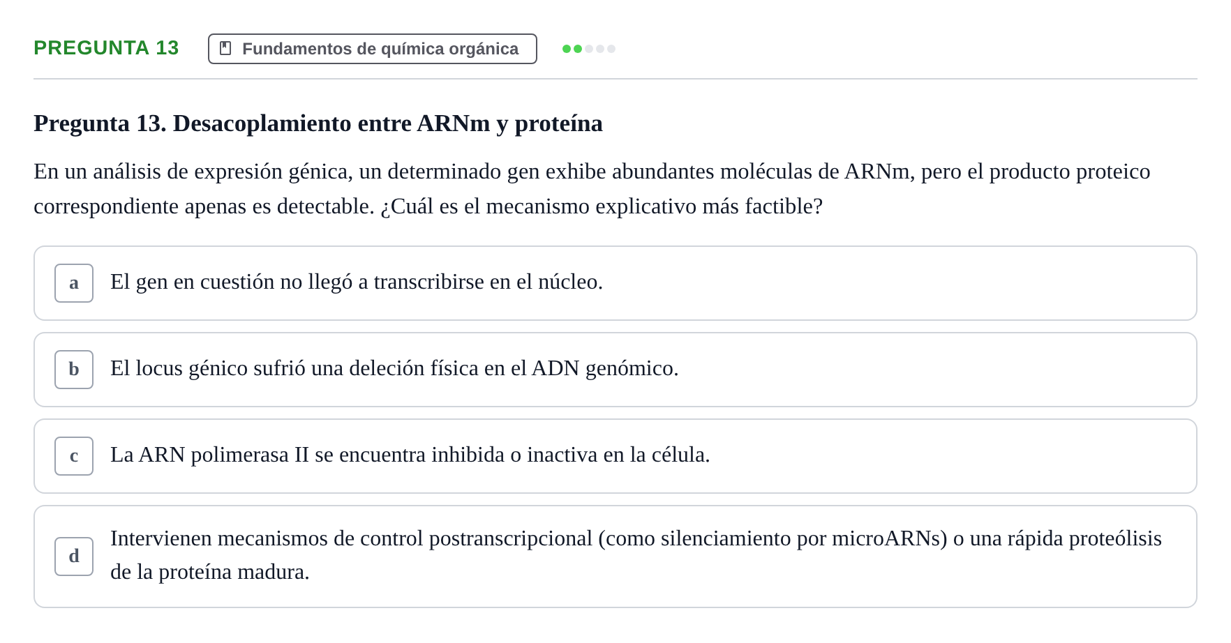 Enunciado: Pregunta 13