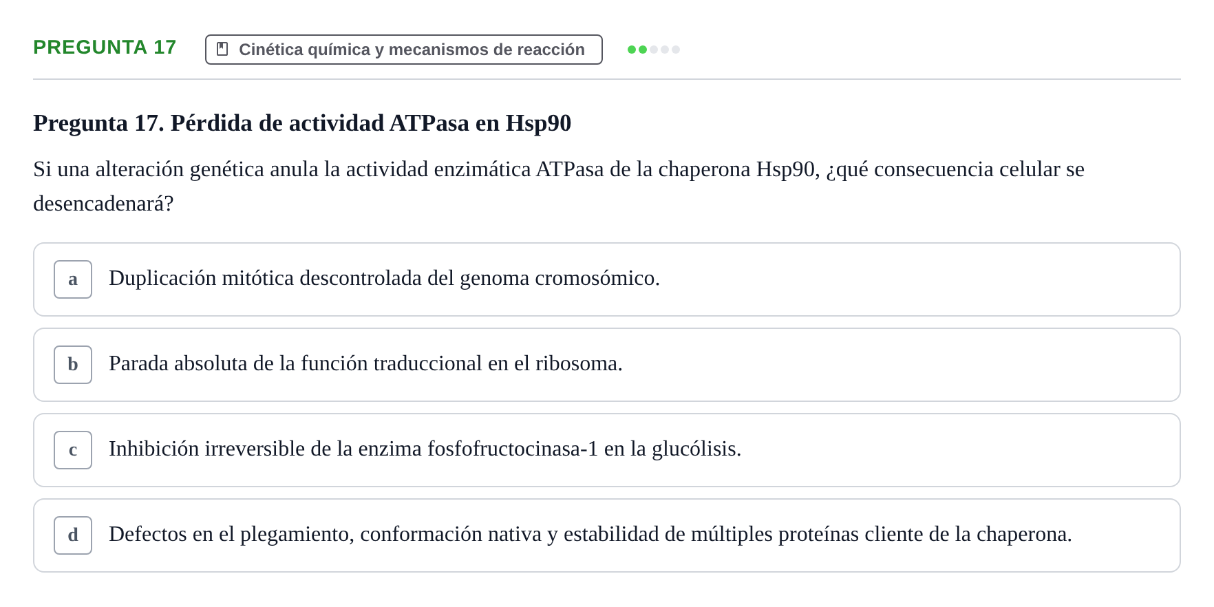 Enunciado: Pregunta 17