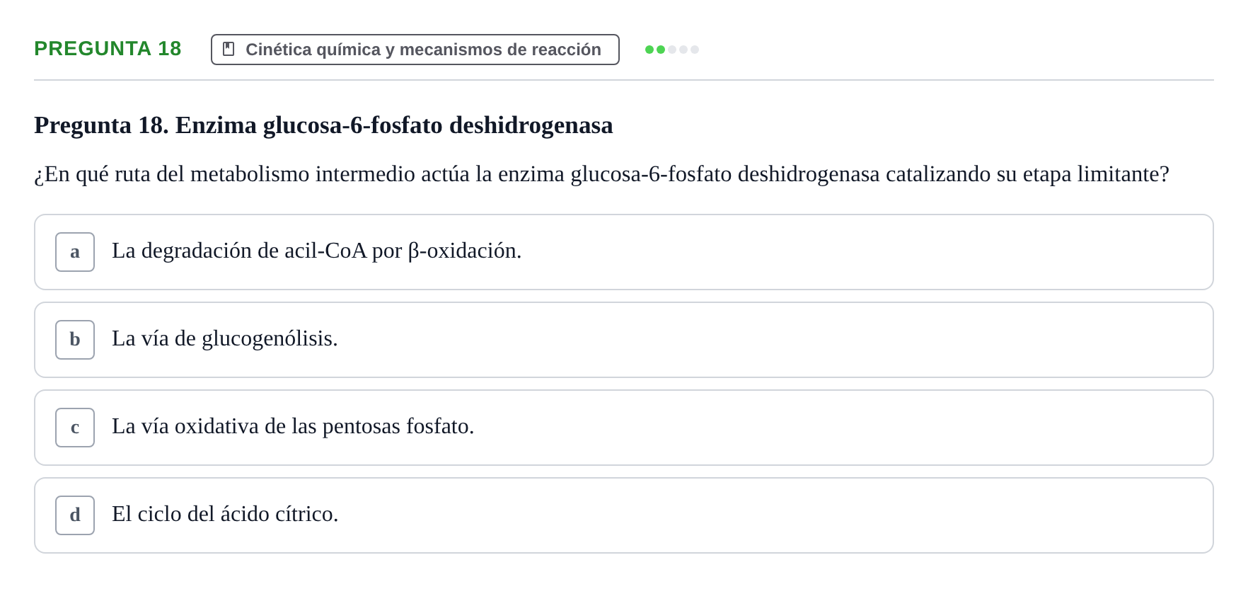 Enunciado: Pregunta 18