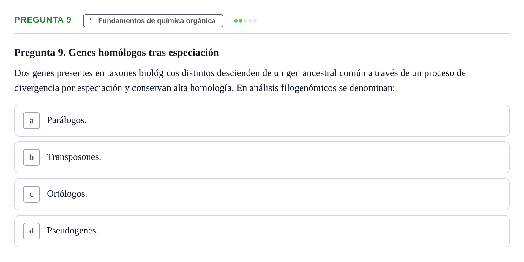 Enunciado: Pregunta 9