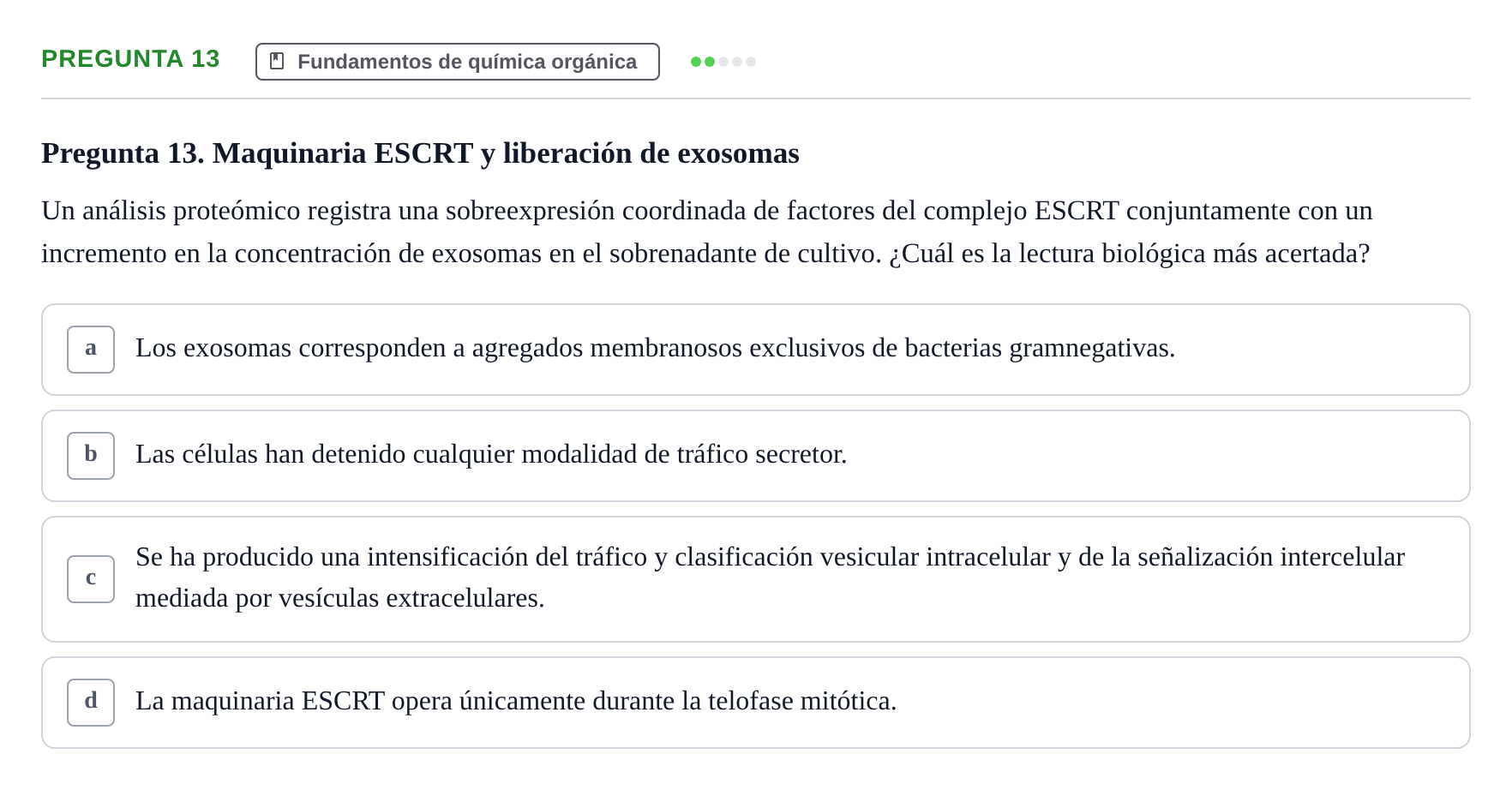 Enunciado: Pregunta 13