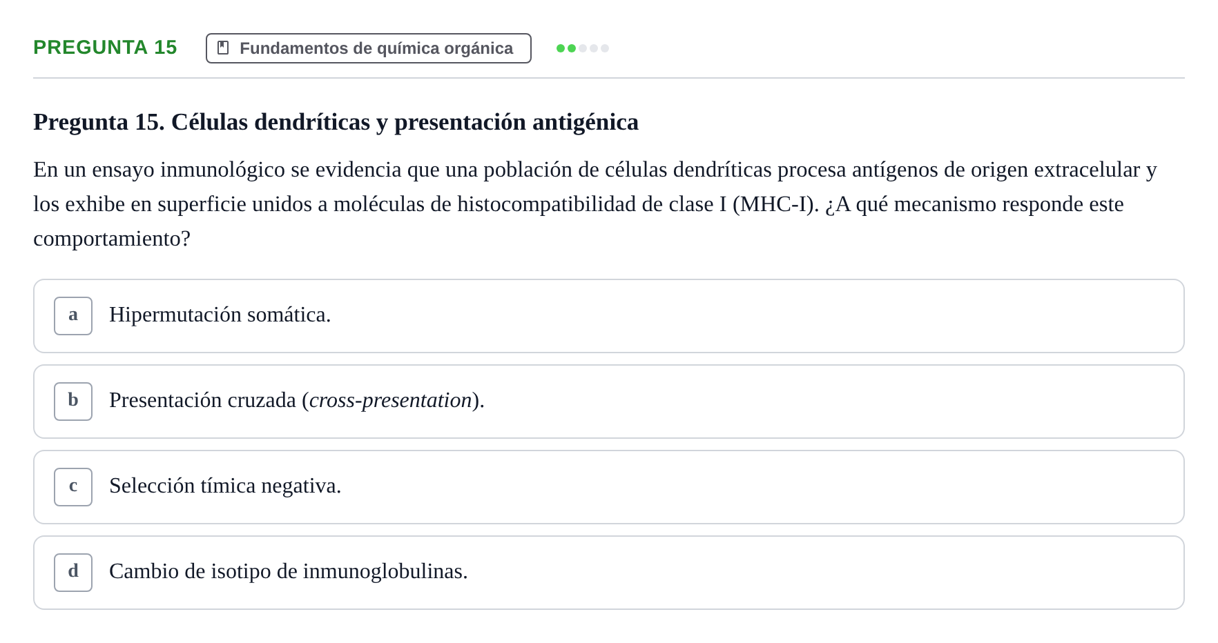 Enunciado: Pregunta 15