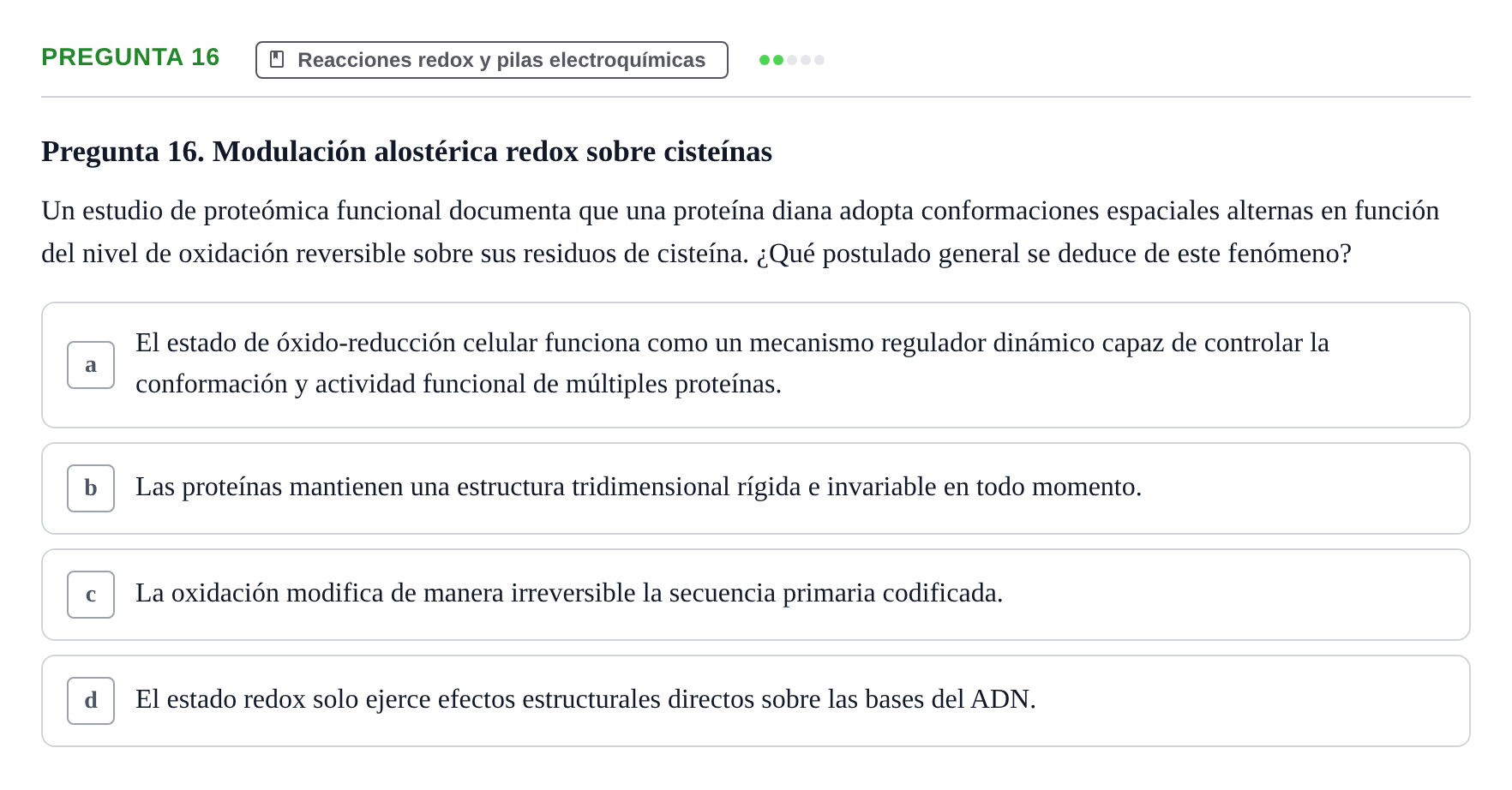 Enunciado: Pregunta 16