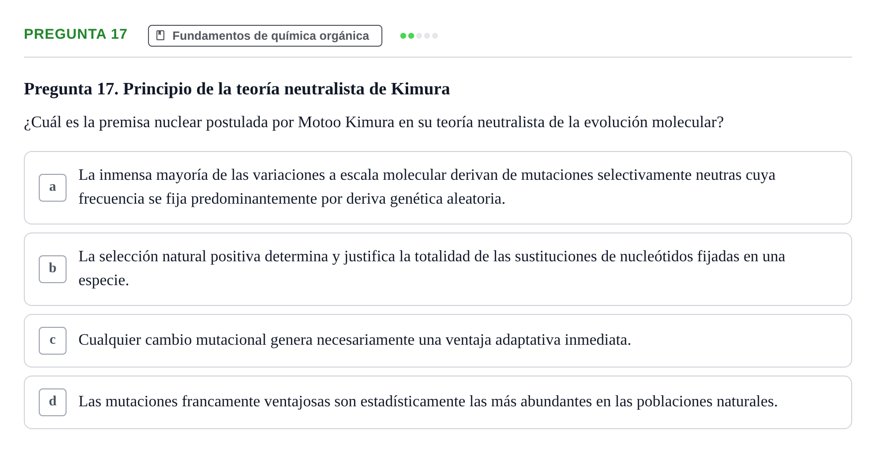 Enunciado: Pregunta 17