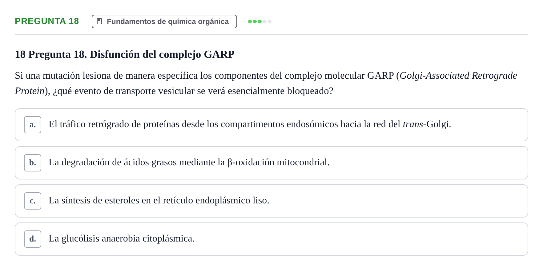 Enunciado: Pregunta 18