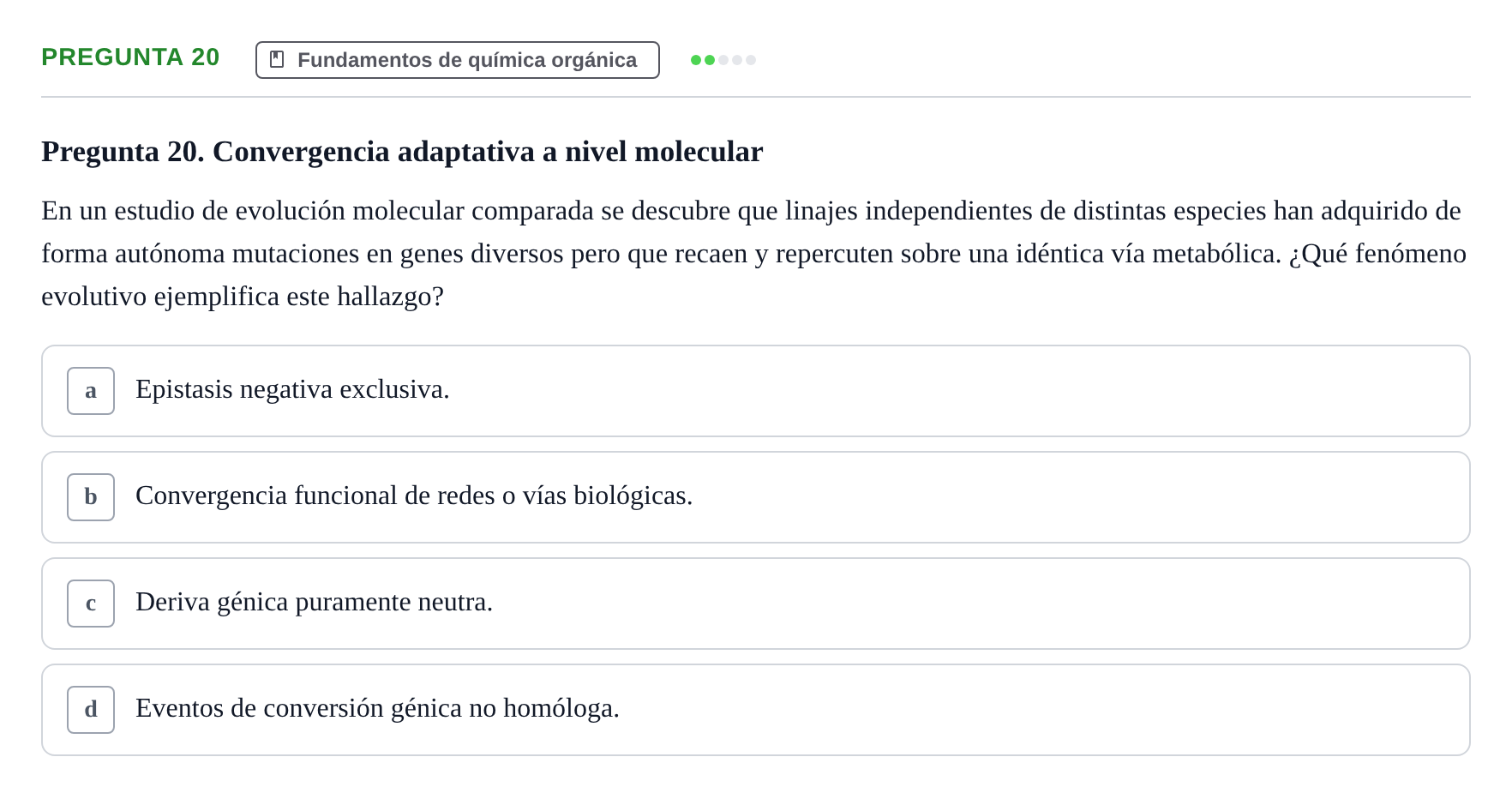 Enunciado: Pregunta 20