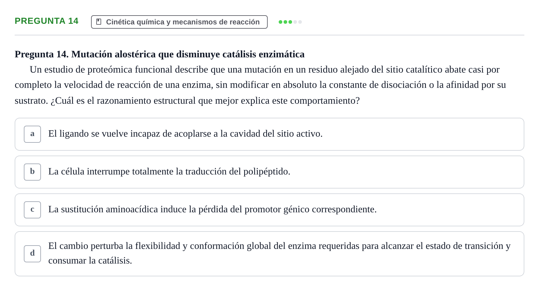 Enunciado: Pregunta 14
