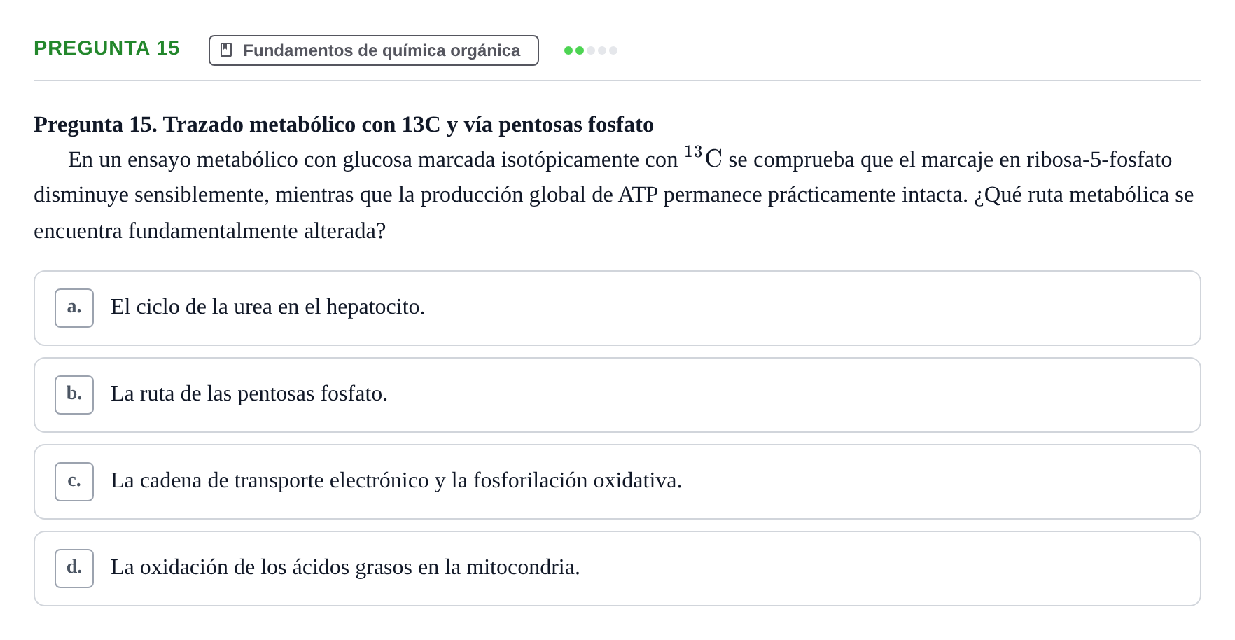 Enunciado: Pregunta 15
