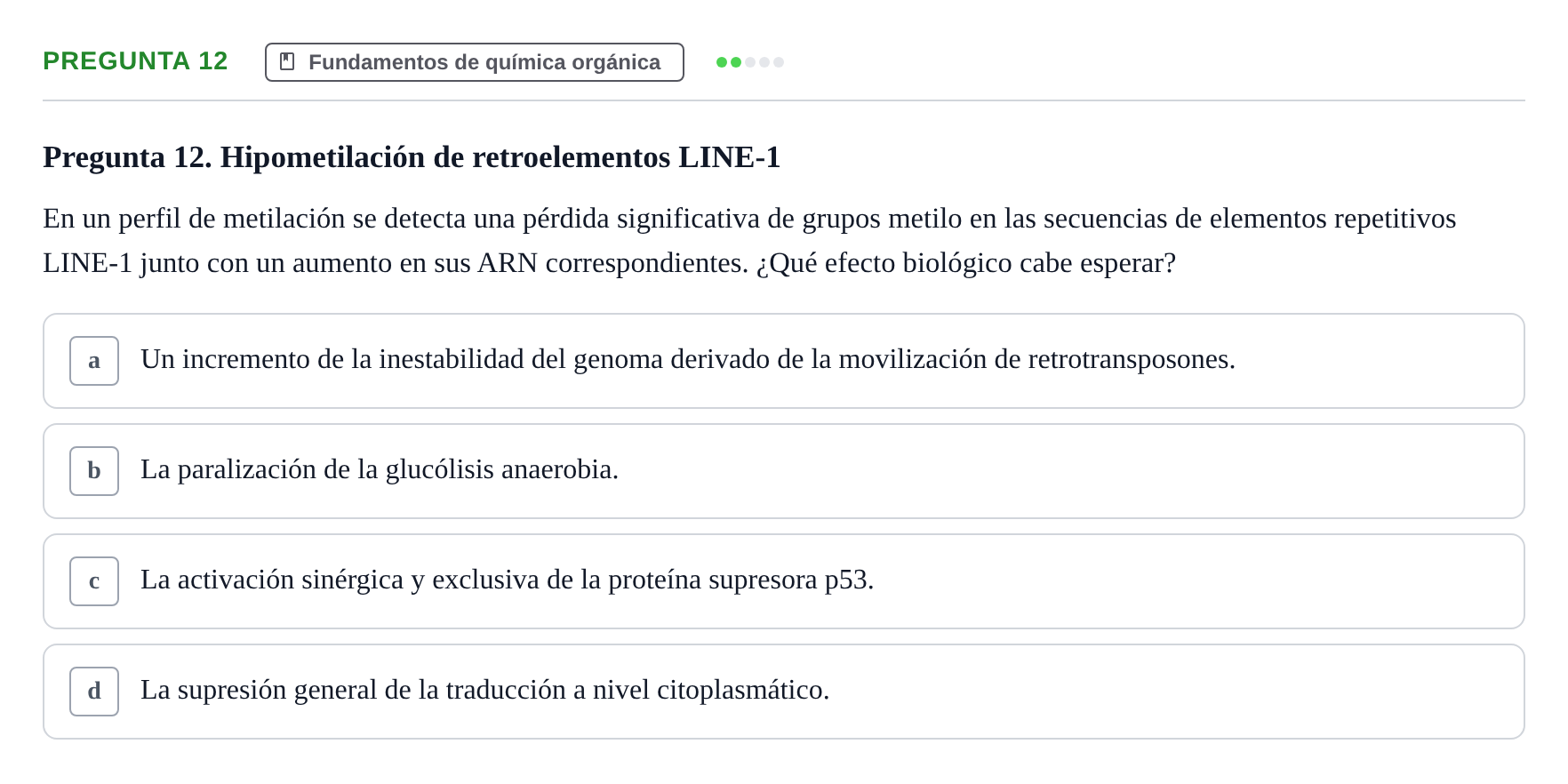 Enunciado: Pregunta 12