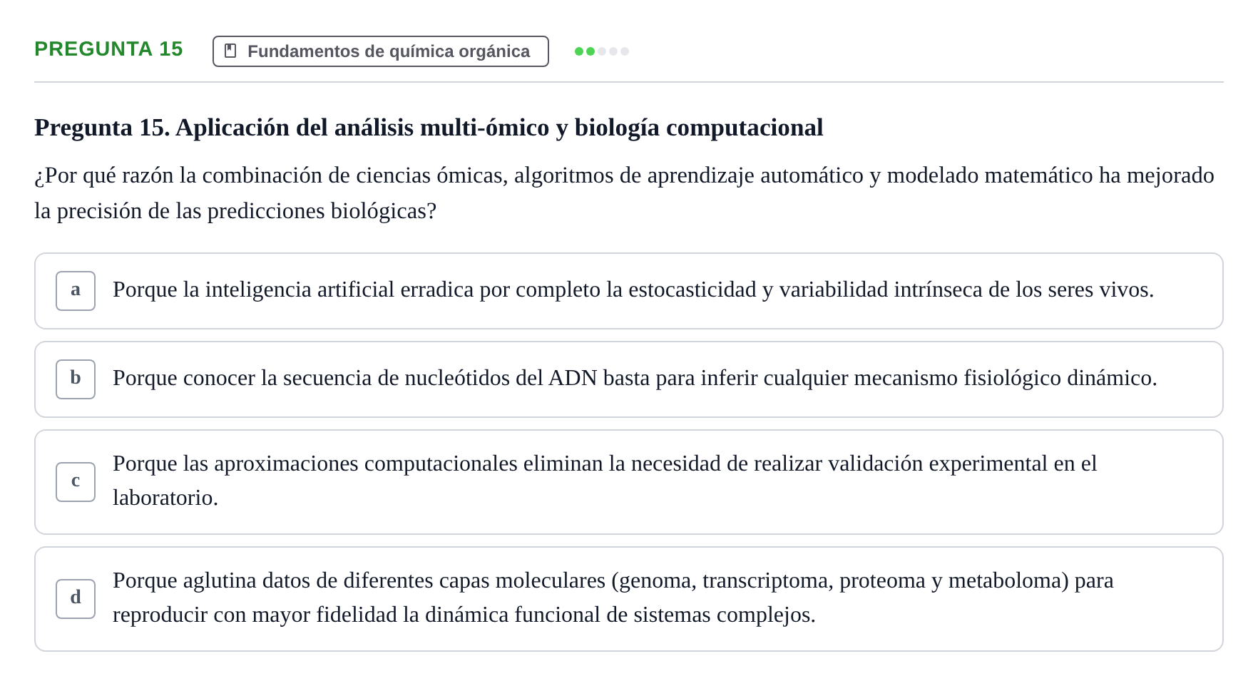 Enunciado: Pregunta 15