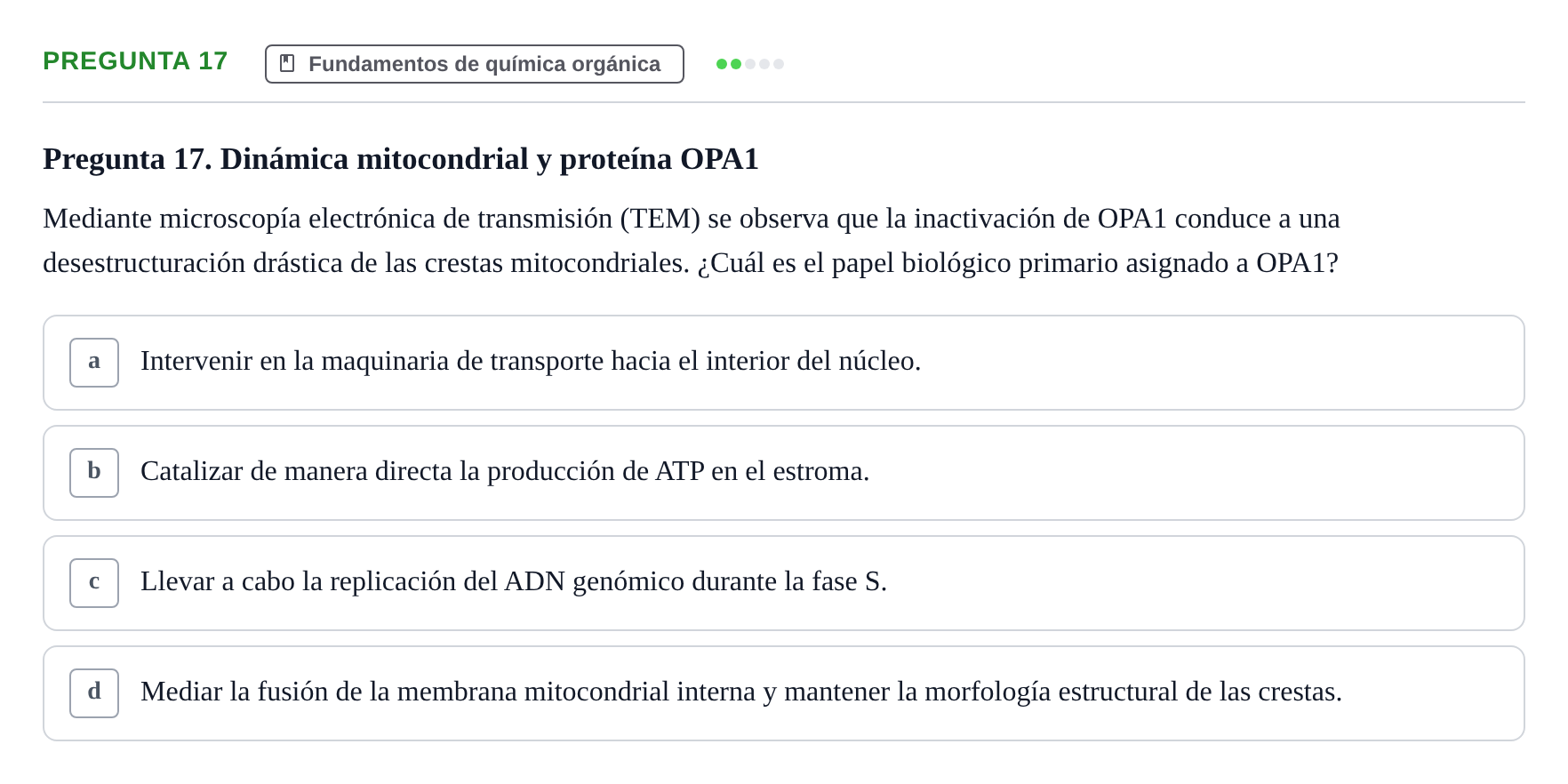 Enunciado: Pregunta 17