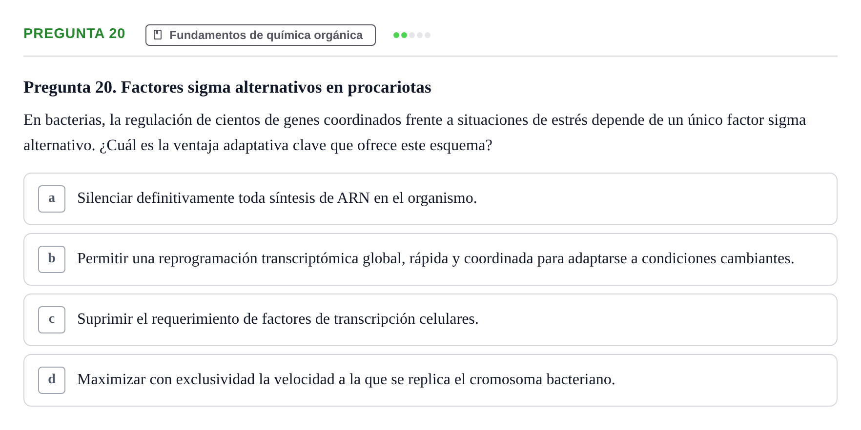 Enunciado: Pregunta 20