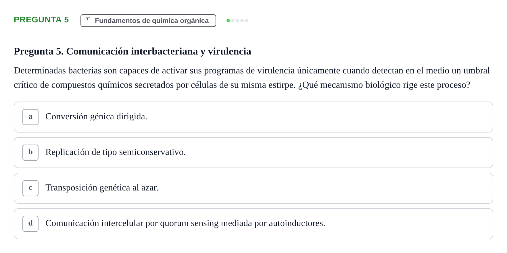 Enunciado: Pregunta 5