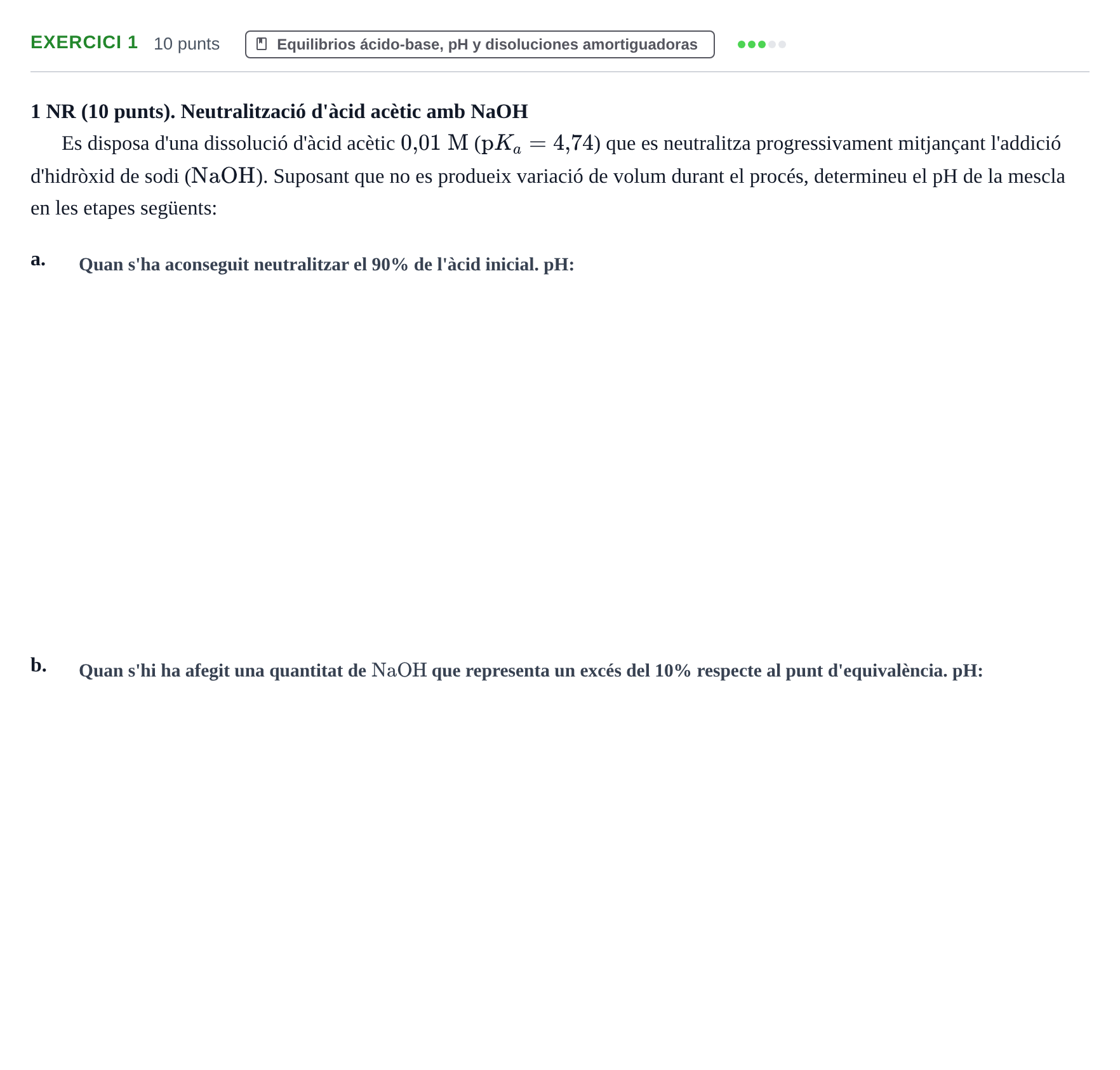 Enunciado: Problema 1 · Química UDG Recopilatori d'exàmens resolts de Química: Equilibris i Electroquímica