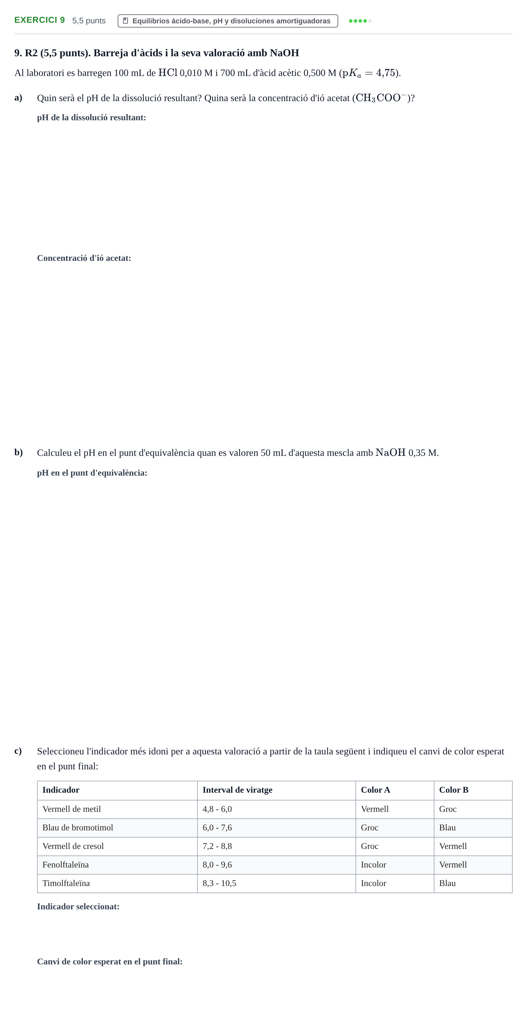 Enunciado: Problema 9 · Química UDG Recopilatori d'exàmens resolts de Química: Equilibris i Electroquímica