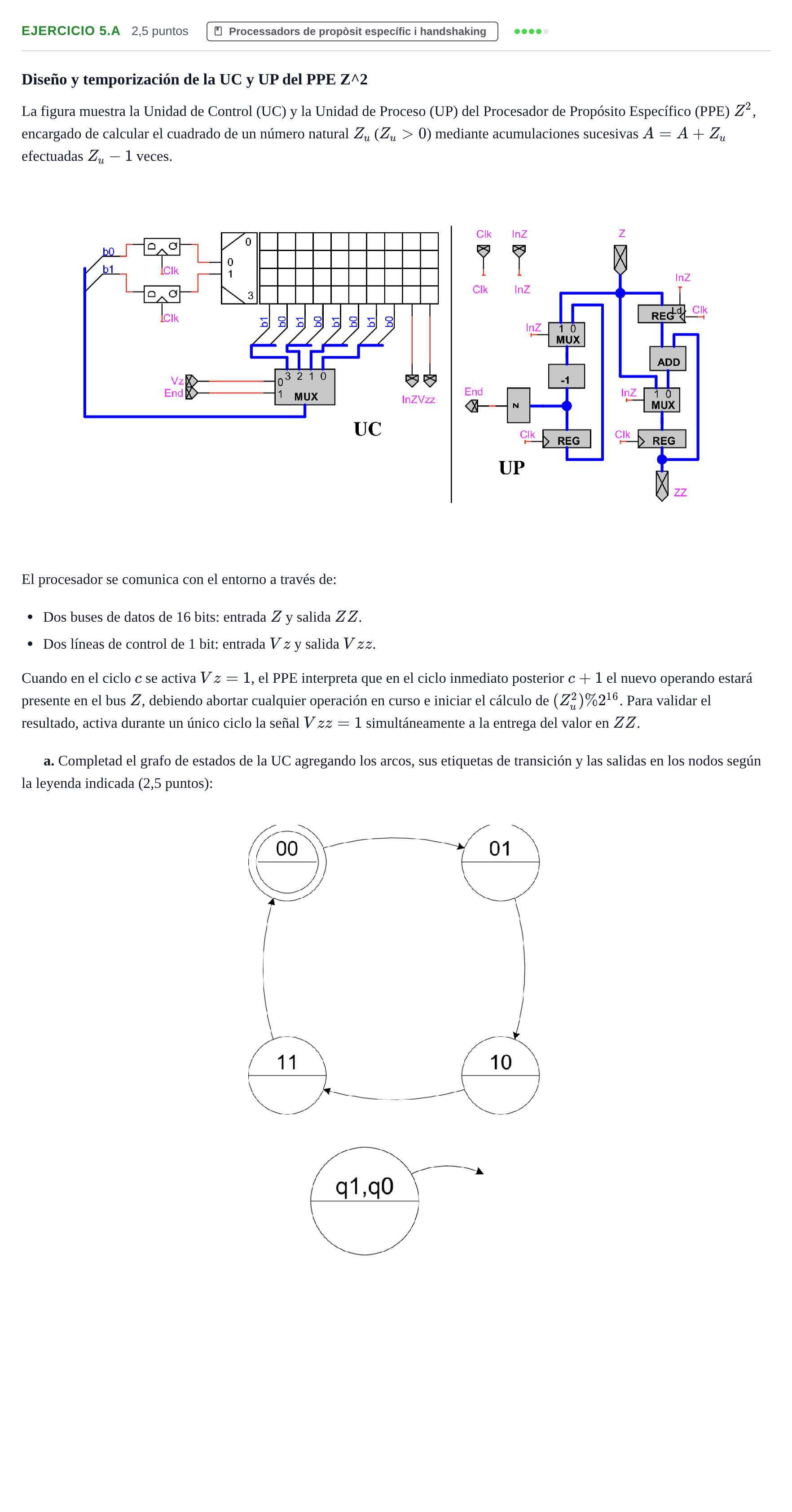 Enunciado: Ejercicio 5.a · Introducció als Computadors UPC 2013