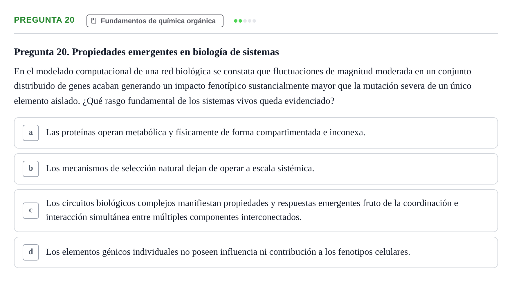 Enunciado: Pregunta 20