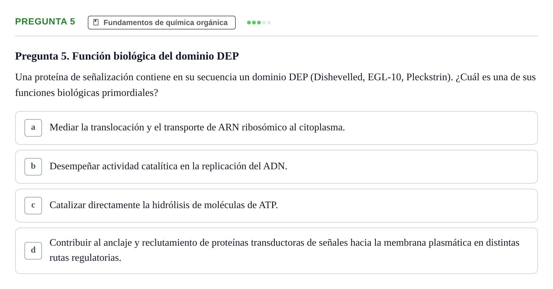 Enunciado: Pregunta 5