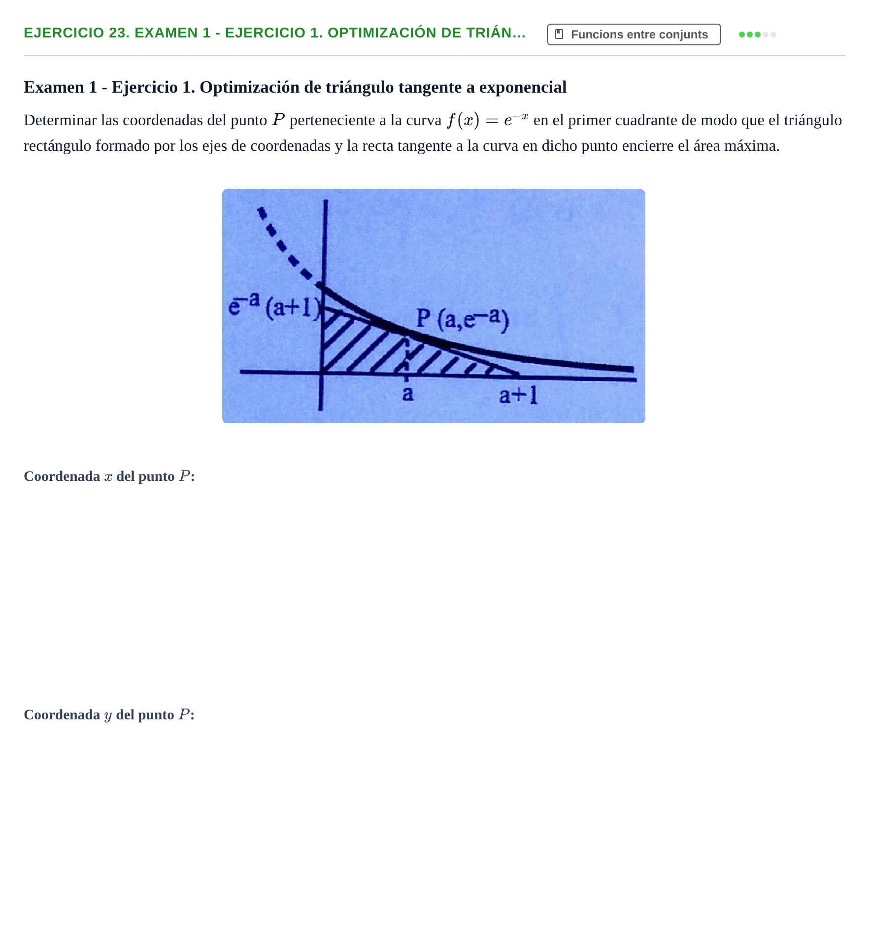 Enunciado: Ejercicio 23. Examen 1 - Ejercicio 1. Optimización de trián… · Fonaments Matemàtics UPC Exámenes de Cálculo - Parte 1
