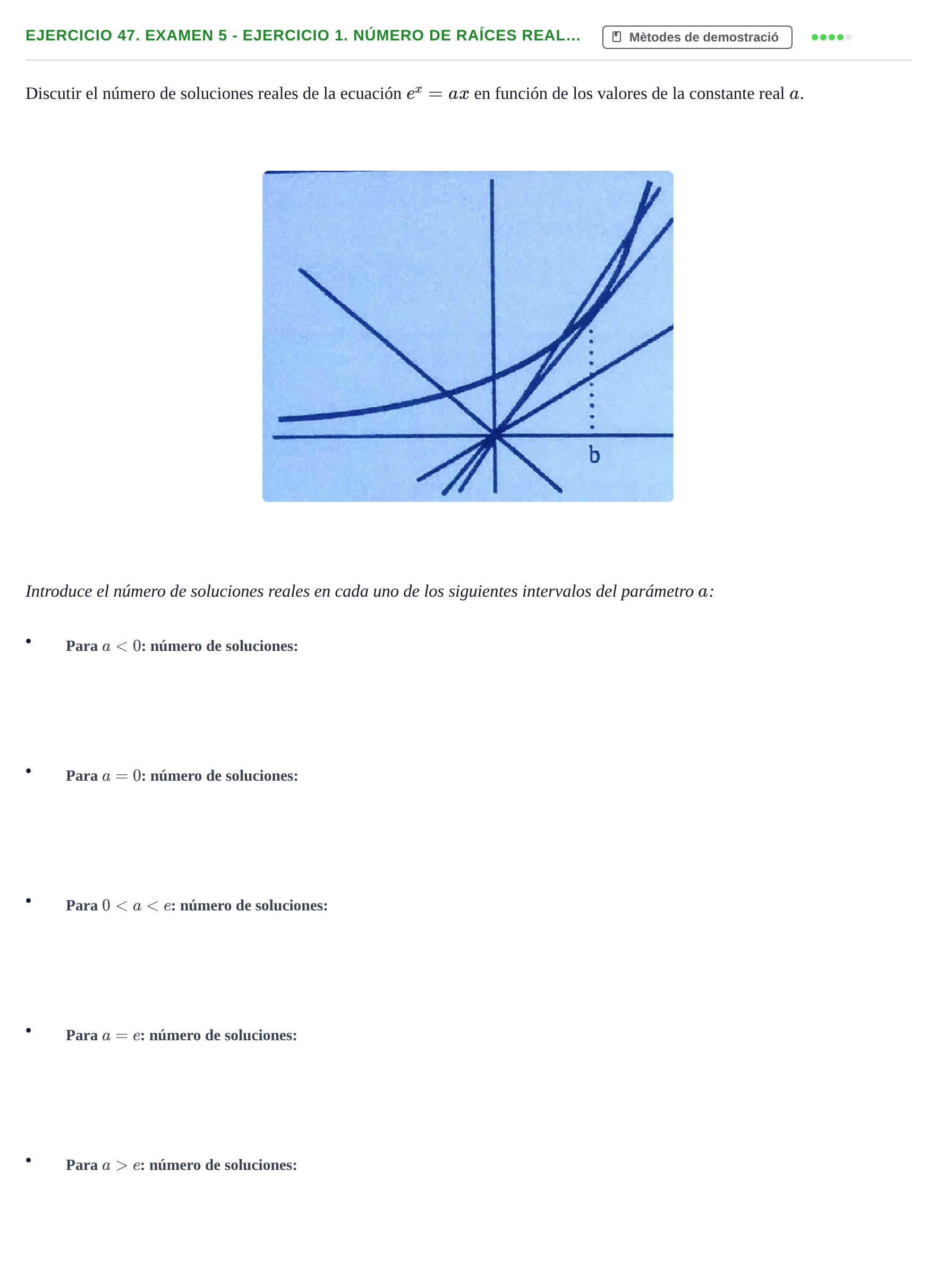 Enunciado: Ejercicio 47. Examen 5 - Ejercicio 1. Número de raíces real… · Fonaments Matemàtics UPC Exámenes de Cálculo - Parte 1