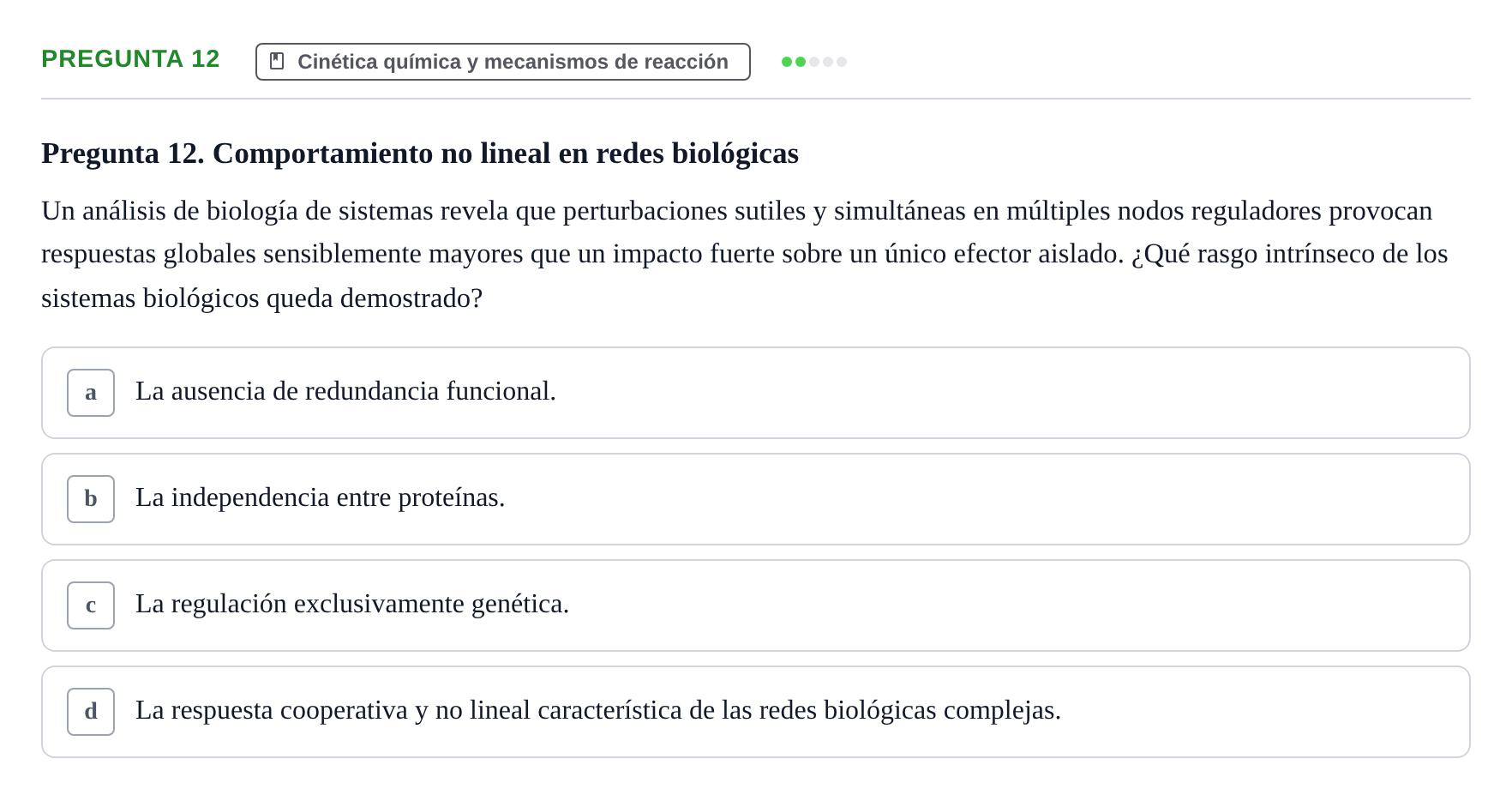 Enunciado: Pregunta 12