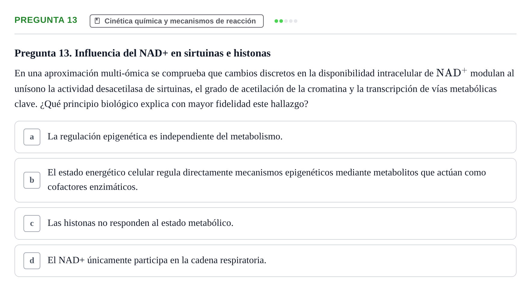 Enunciado: Pregunta 13