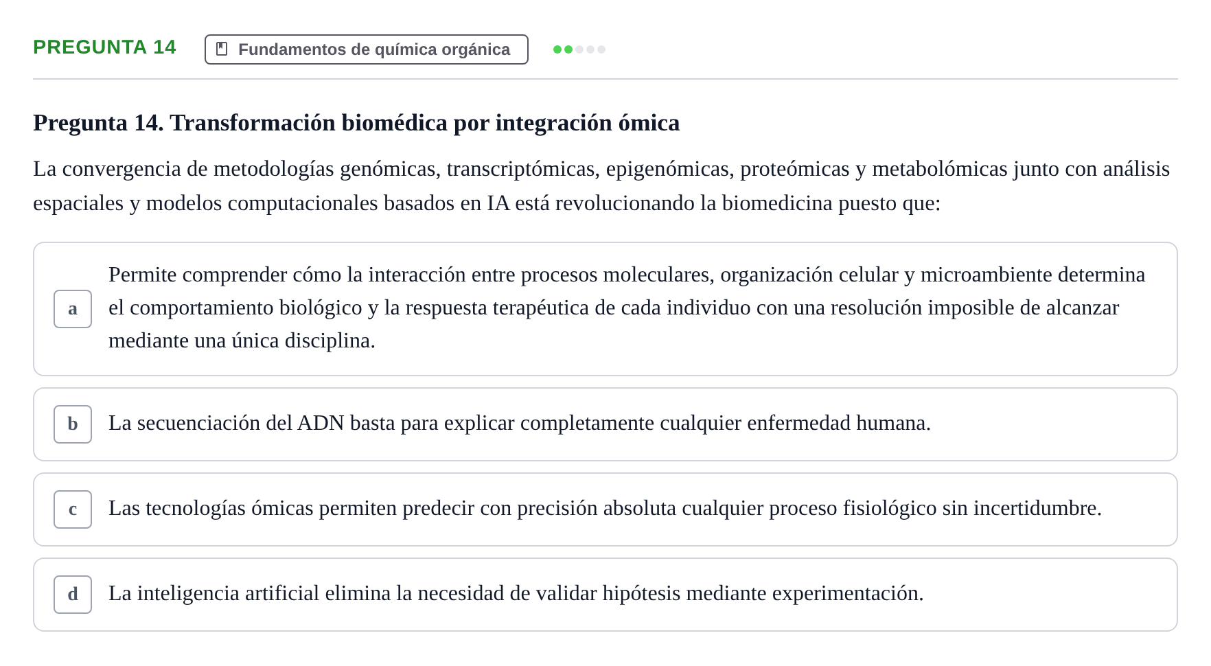 Enunciado: Pregunta 14