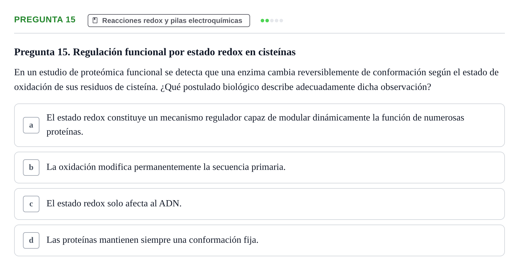 Enunciado: Pregunta 15