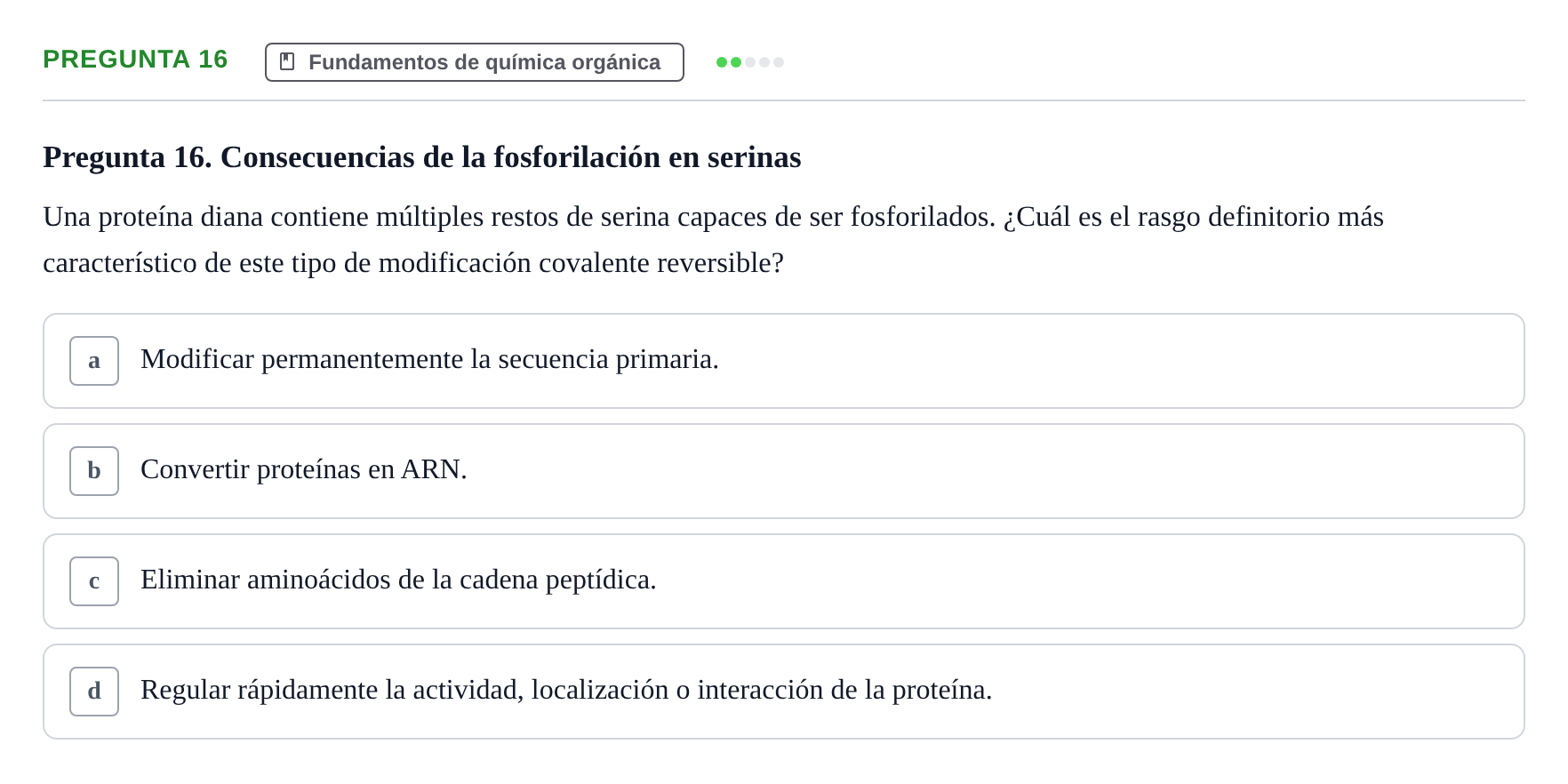 Enunciado: Pregunta 16
