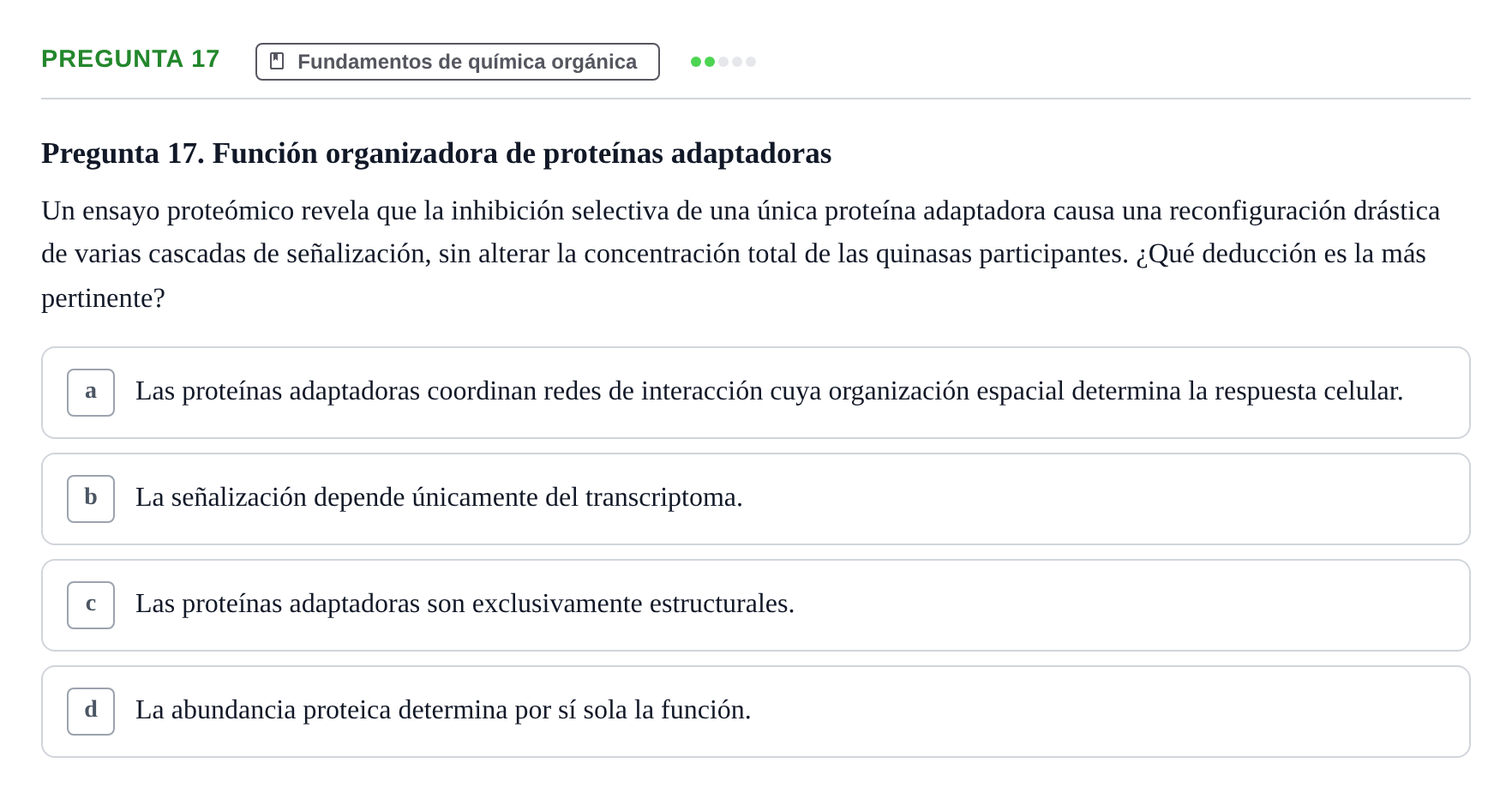 Enunciado: Pregunta 17