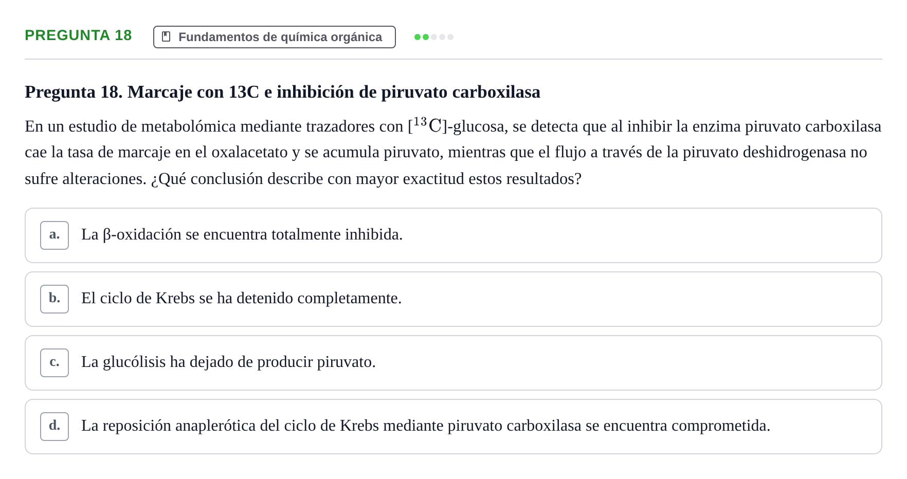 Enunciado: Pregunta 18