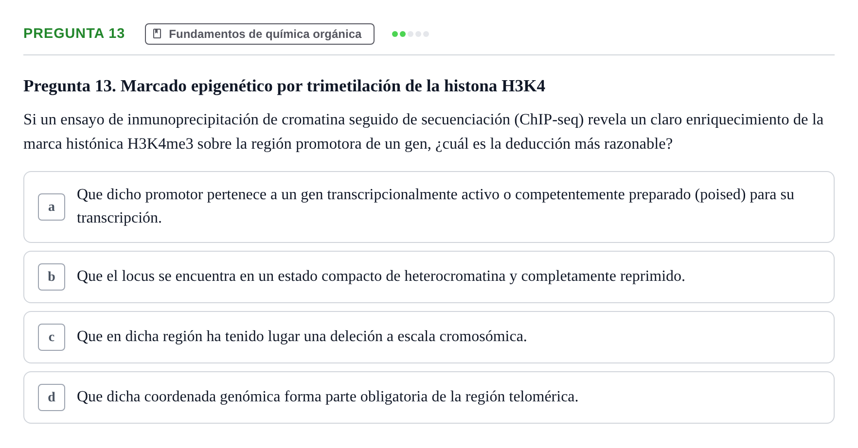 Enunciado: Pregunta 13