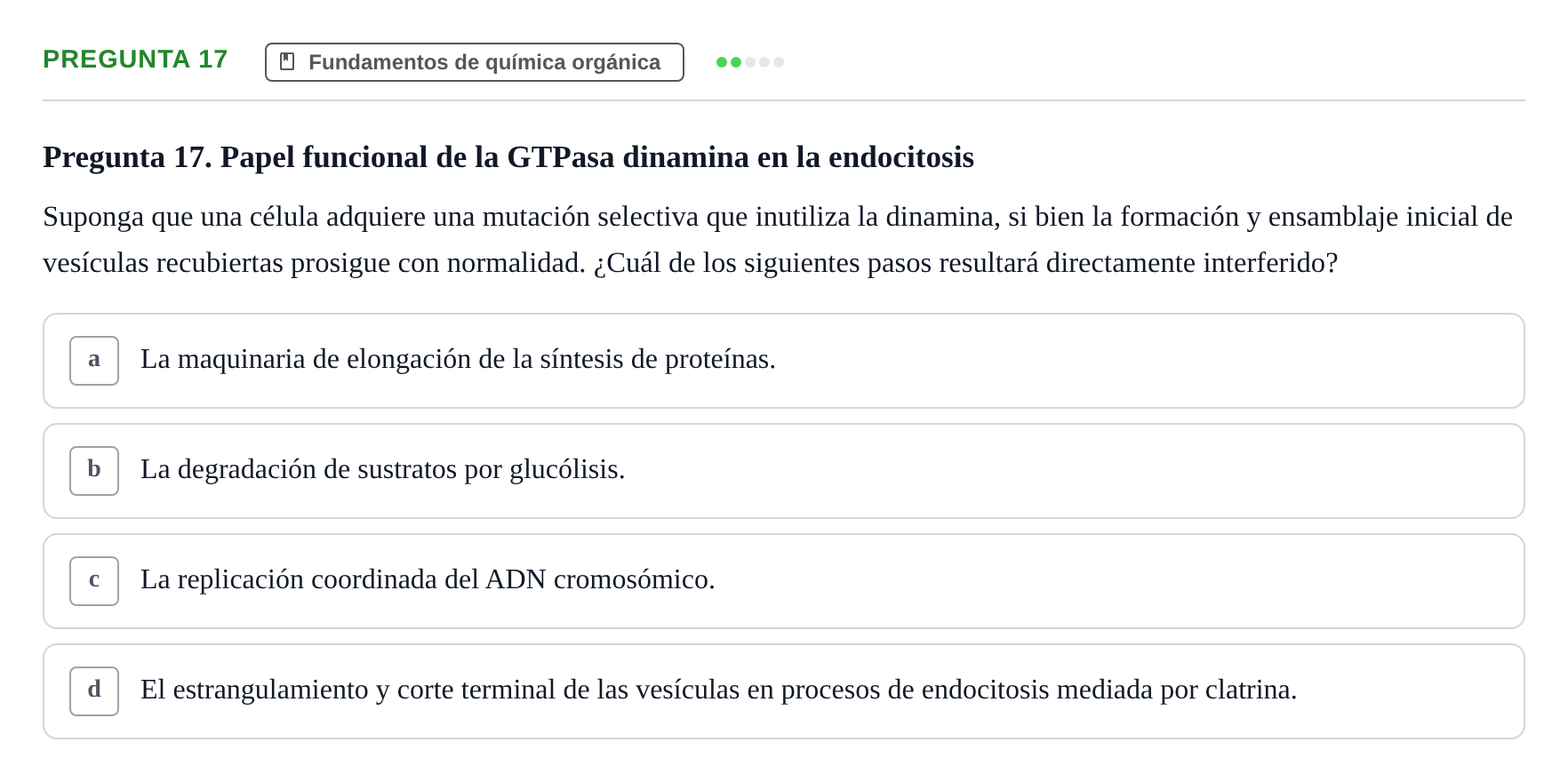 Enunciado: Pregunta 17