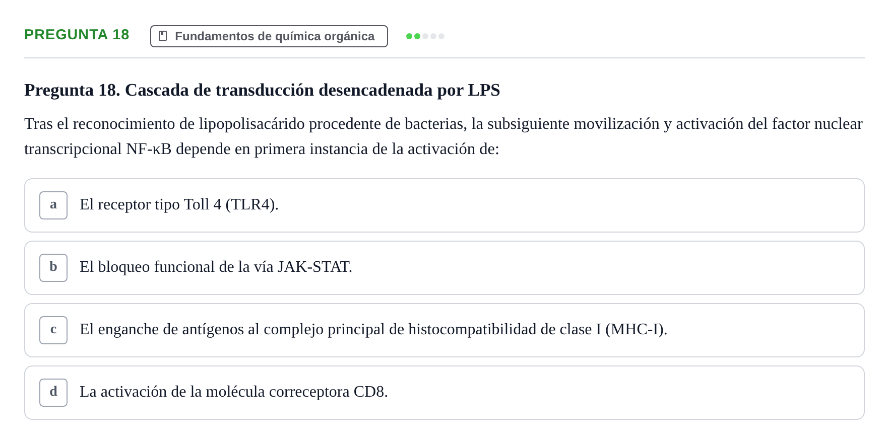 Enunciado: Pregunta 18
