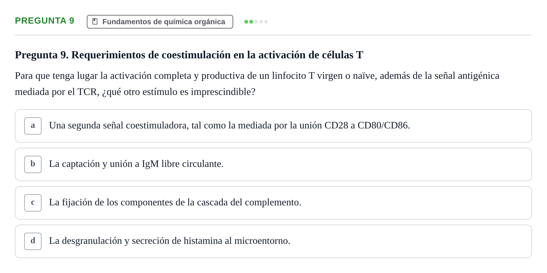 Enunciado: Pregunta 9