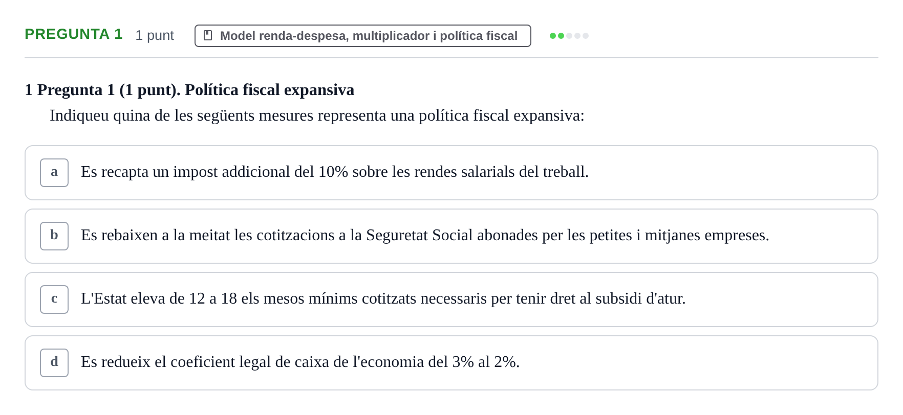 Enunciado: Pregunta 1 · Introducción a la Economía UDG 2018