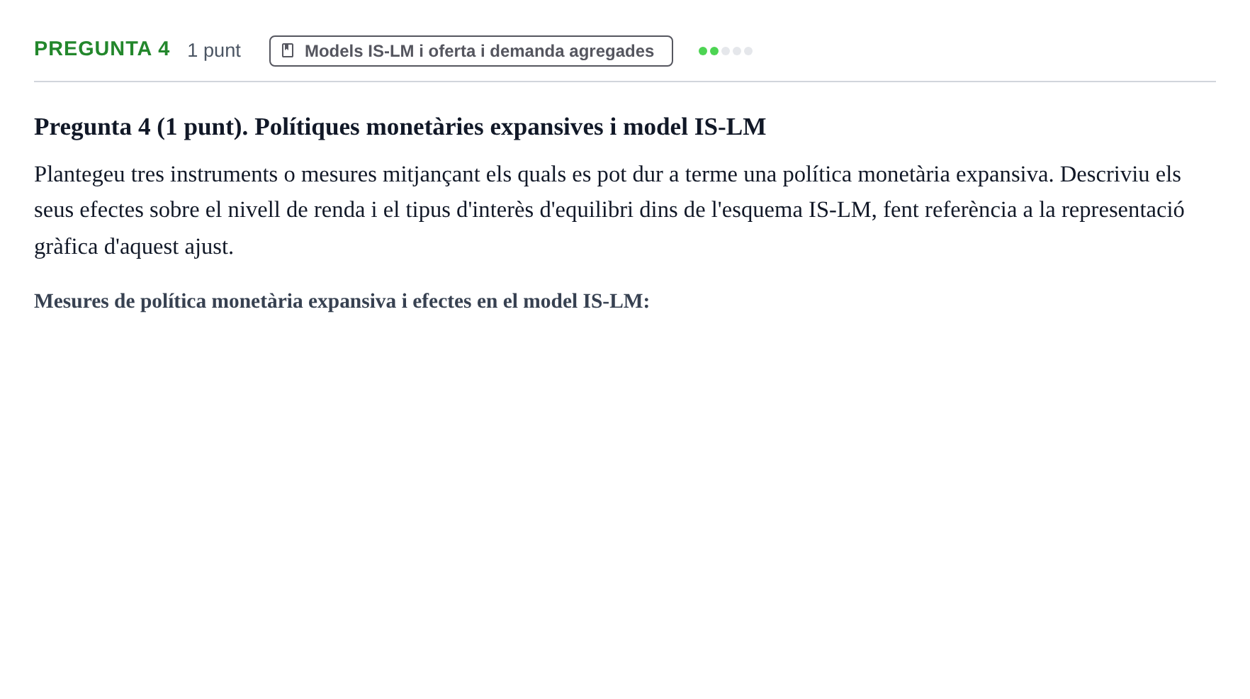 Enunciado: Pregunta 4 · Introducción a la Economía UDG Juny 2017