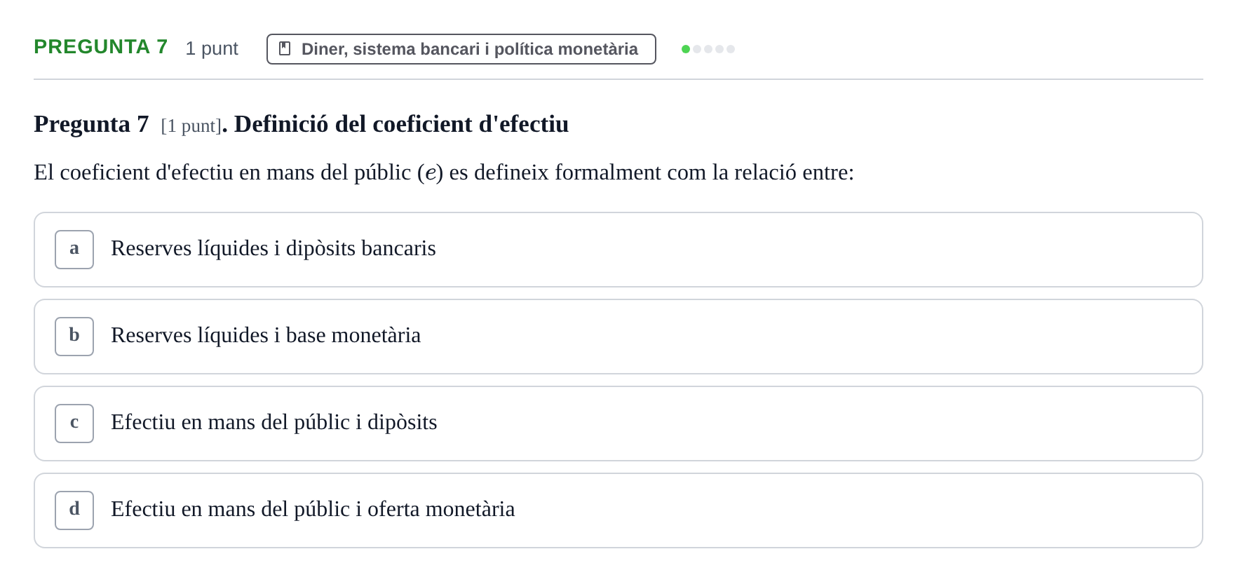 Enunciado: Pregunta 7 · Introducción a la Economía UDG 2017