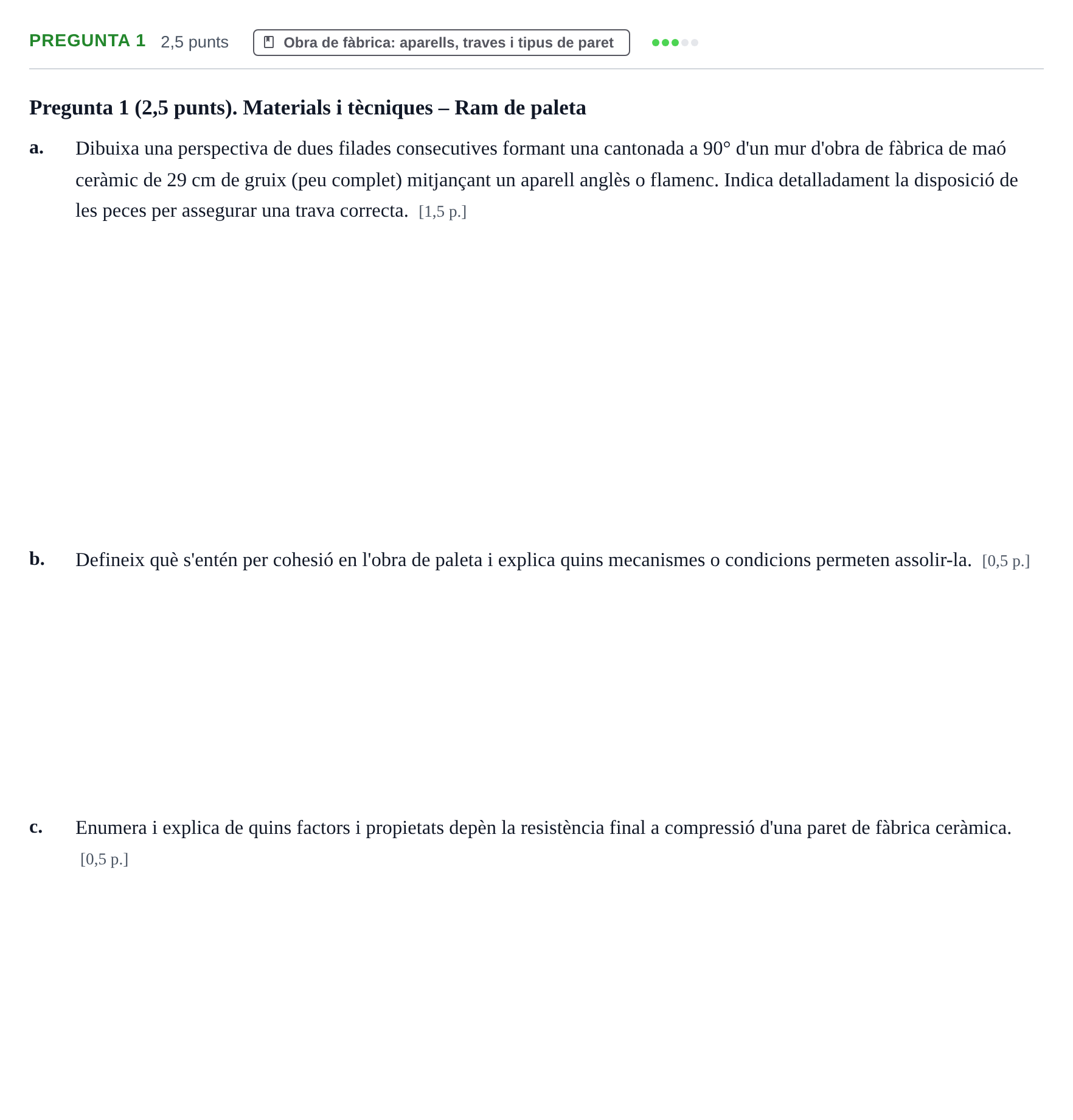 Enunciado: Pregunta 1 · Construcción I UPC 2023