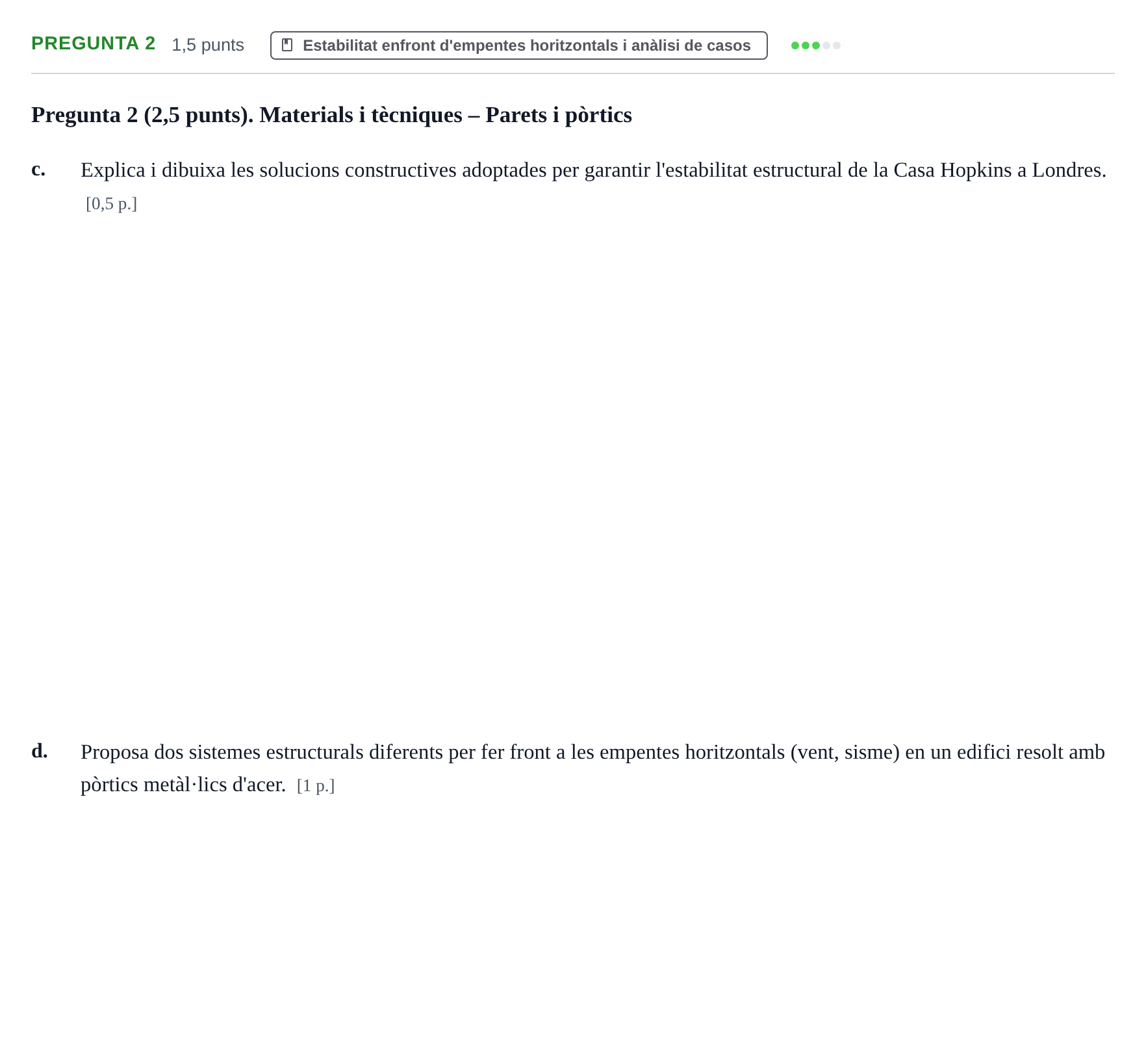 Enunciado: Pregunta 2 - Estabilitat · Construcción I UPC 2023