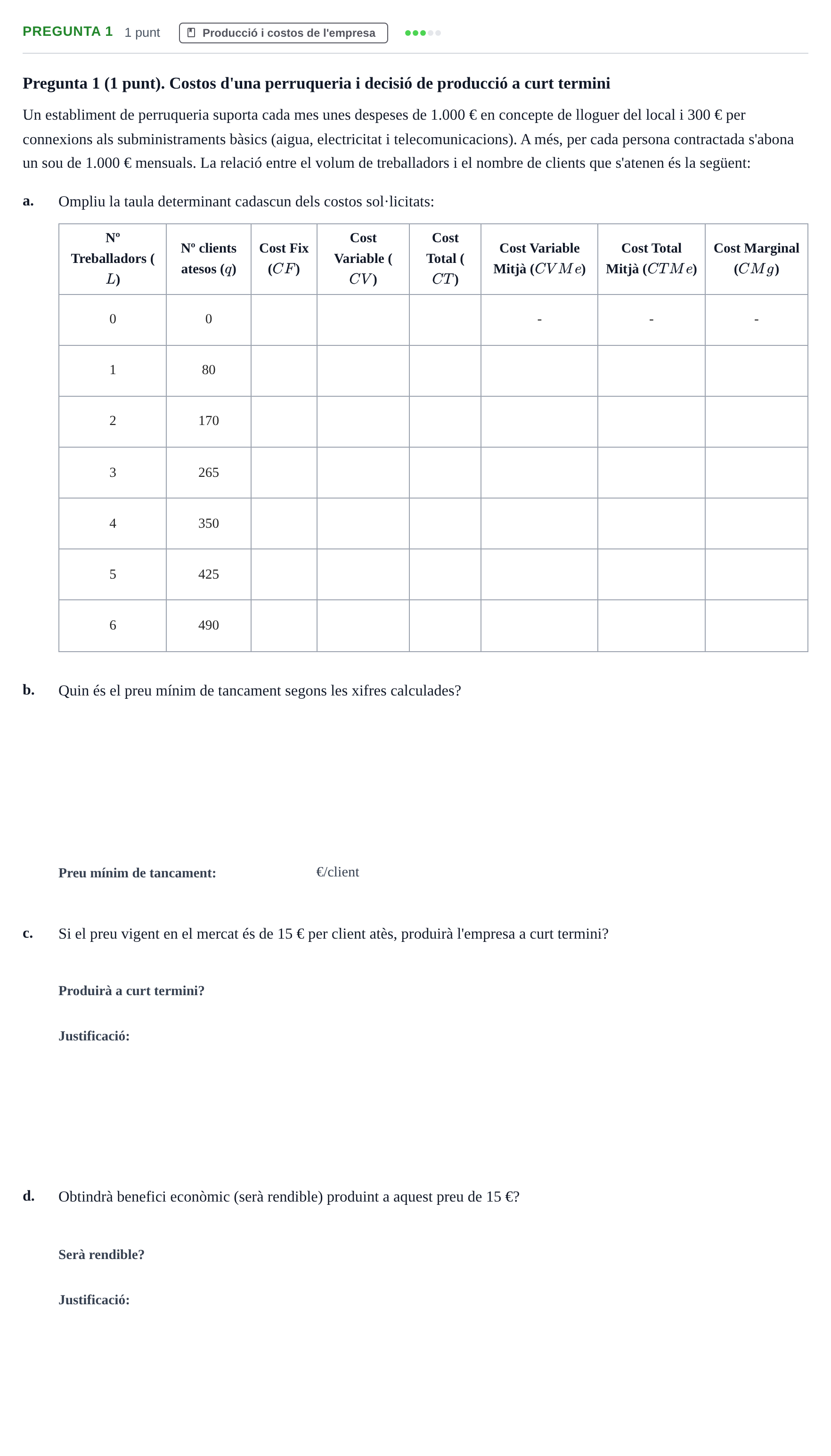 Enunciado: Pregunta 1 · Introducción a la Economía UDG 2019