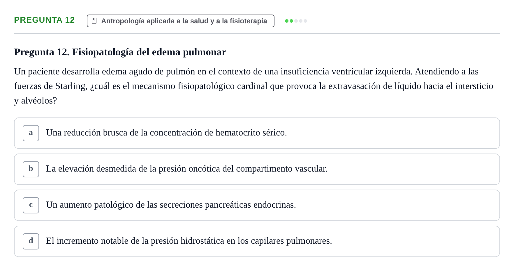 Enunciado: Pregunta 12