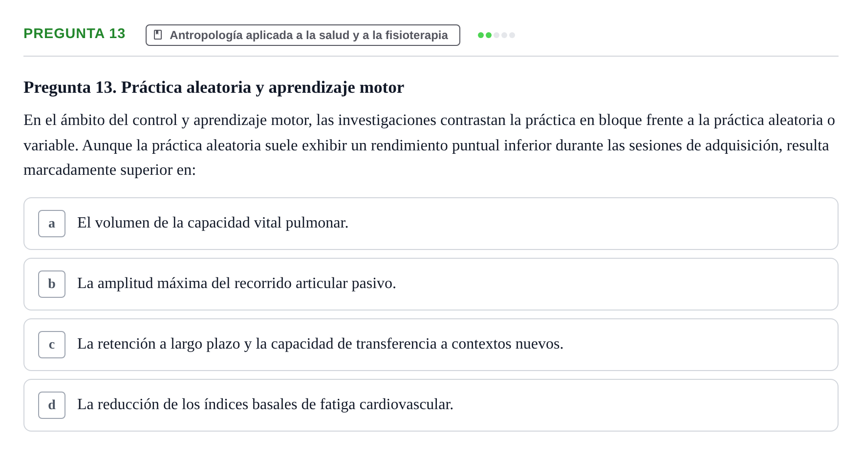 Enunciado: Pregunta 13