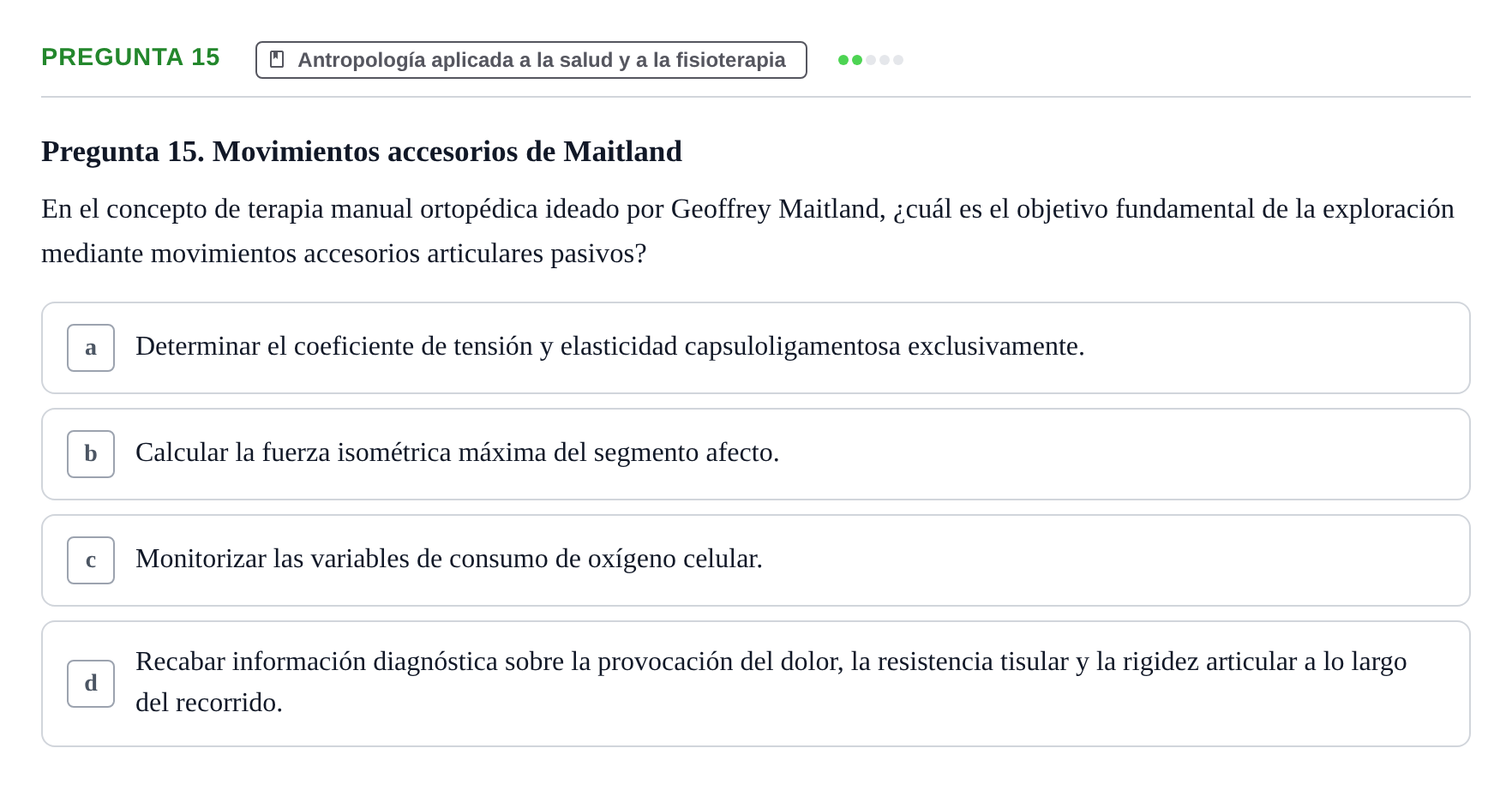 Enunciado: Pregunta 15