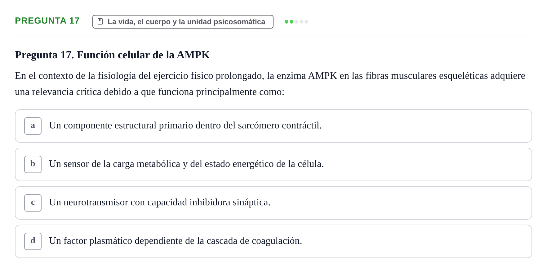 Enunciado: Pregunta 17