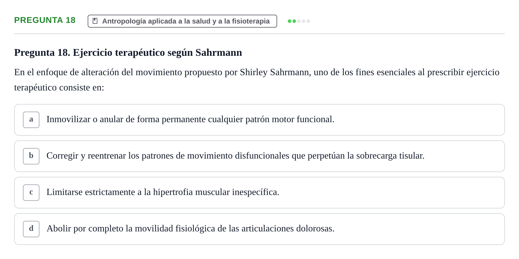 Enunciado: Pregunta 18