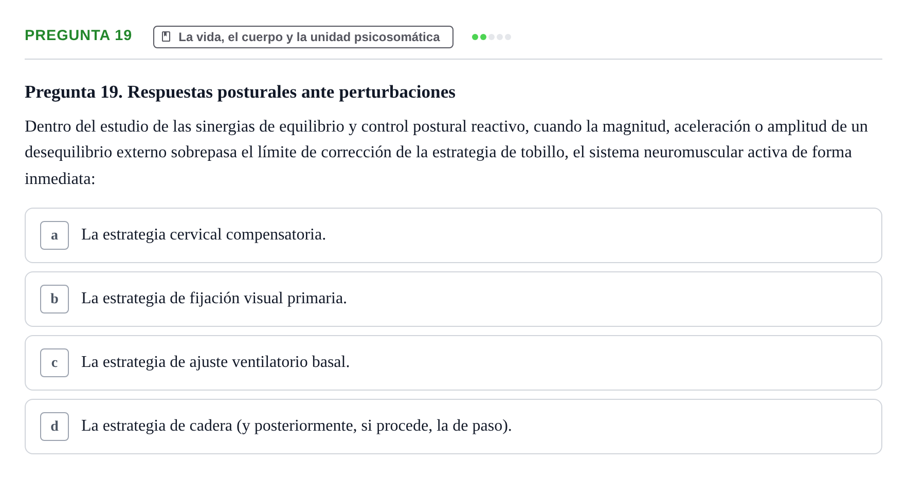 Enunciado: Pregunta 19