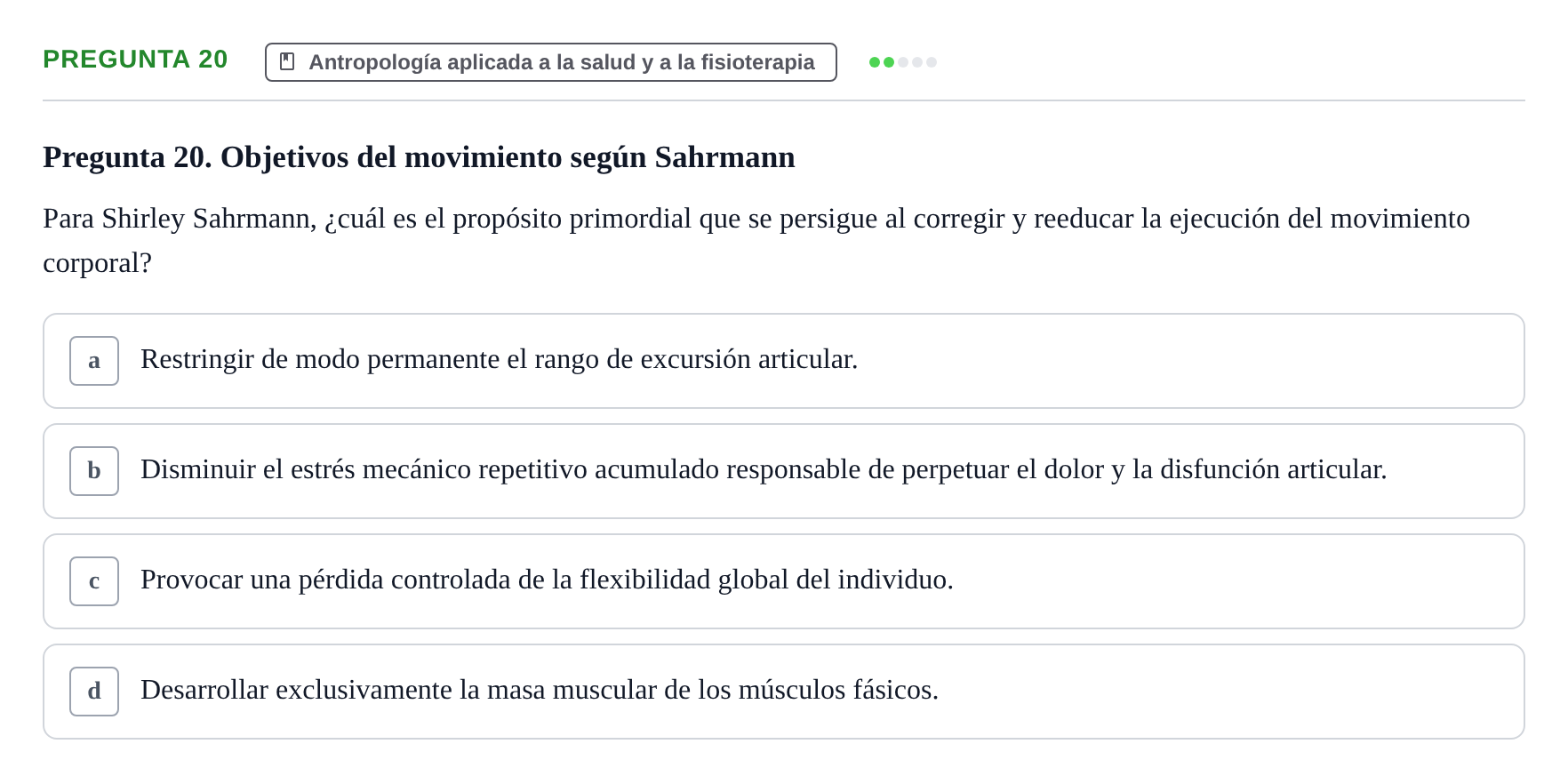 Enunciado: Pregunta 20