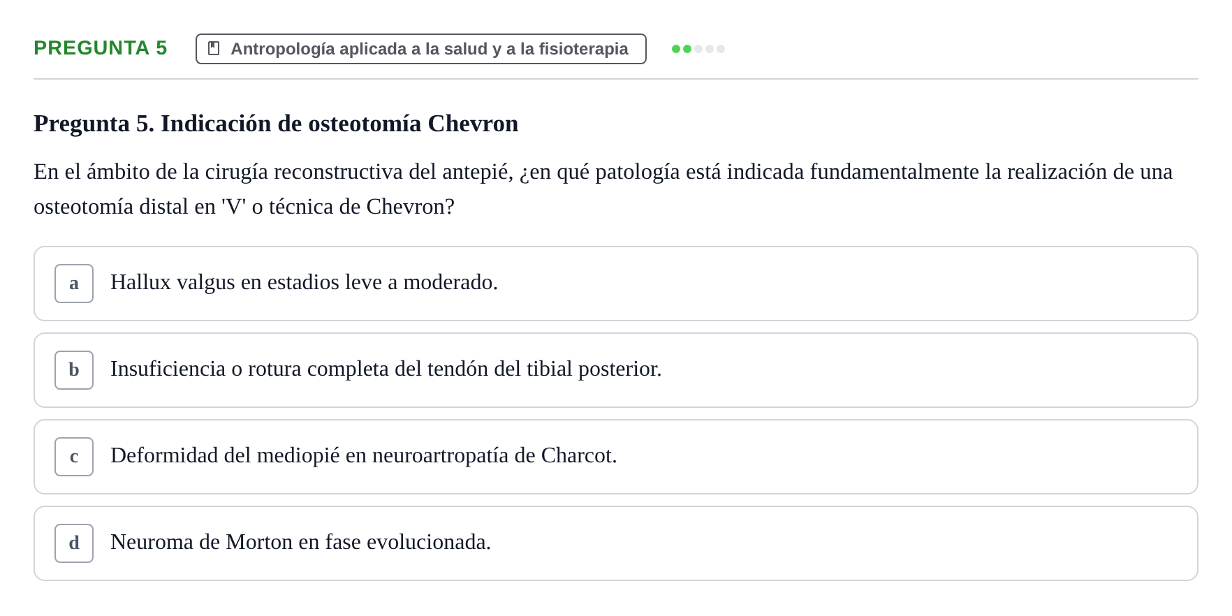 Enunciado: Pregunta 5